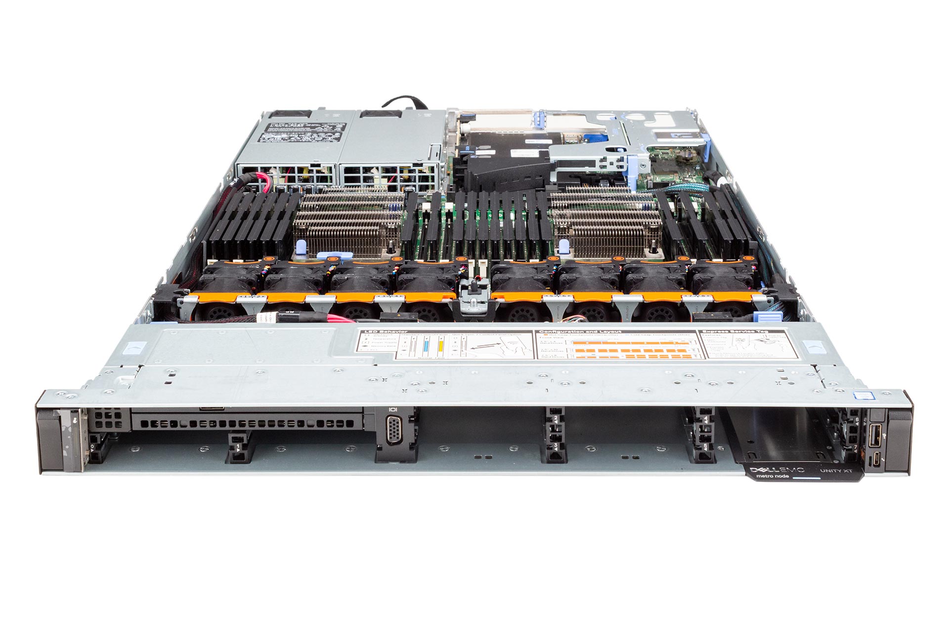 Dell Unity XT Metro Node R640 Rack Server, 2x Silver 1208 2.10GHz, 8-Core, noRAM, 8xSFF SATA, noRaid