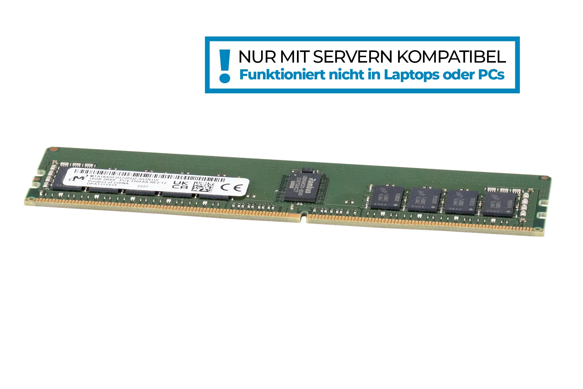 Micron 16GB DDR4 RAM 2Rx8 PC4-3200AA regECC Micron 16GB DDR4 RAM 2Rx8 PC4-3200AA regECC