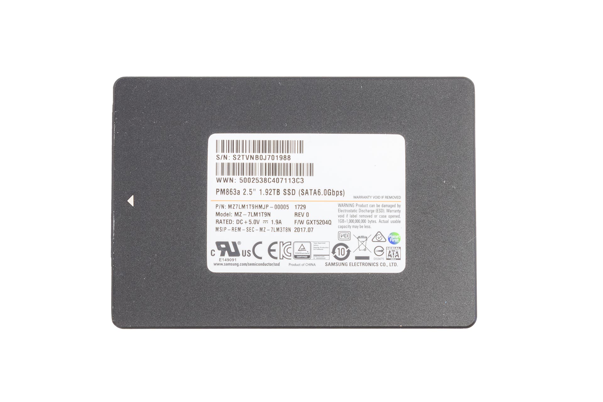 SAMSUNG SSD 1.92TB 6G SATA 2.5" SAMSUNG SSD 1.92TB 6G SATA 2.5"