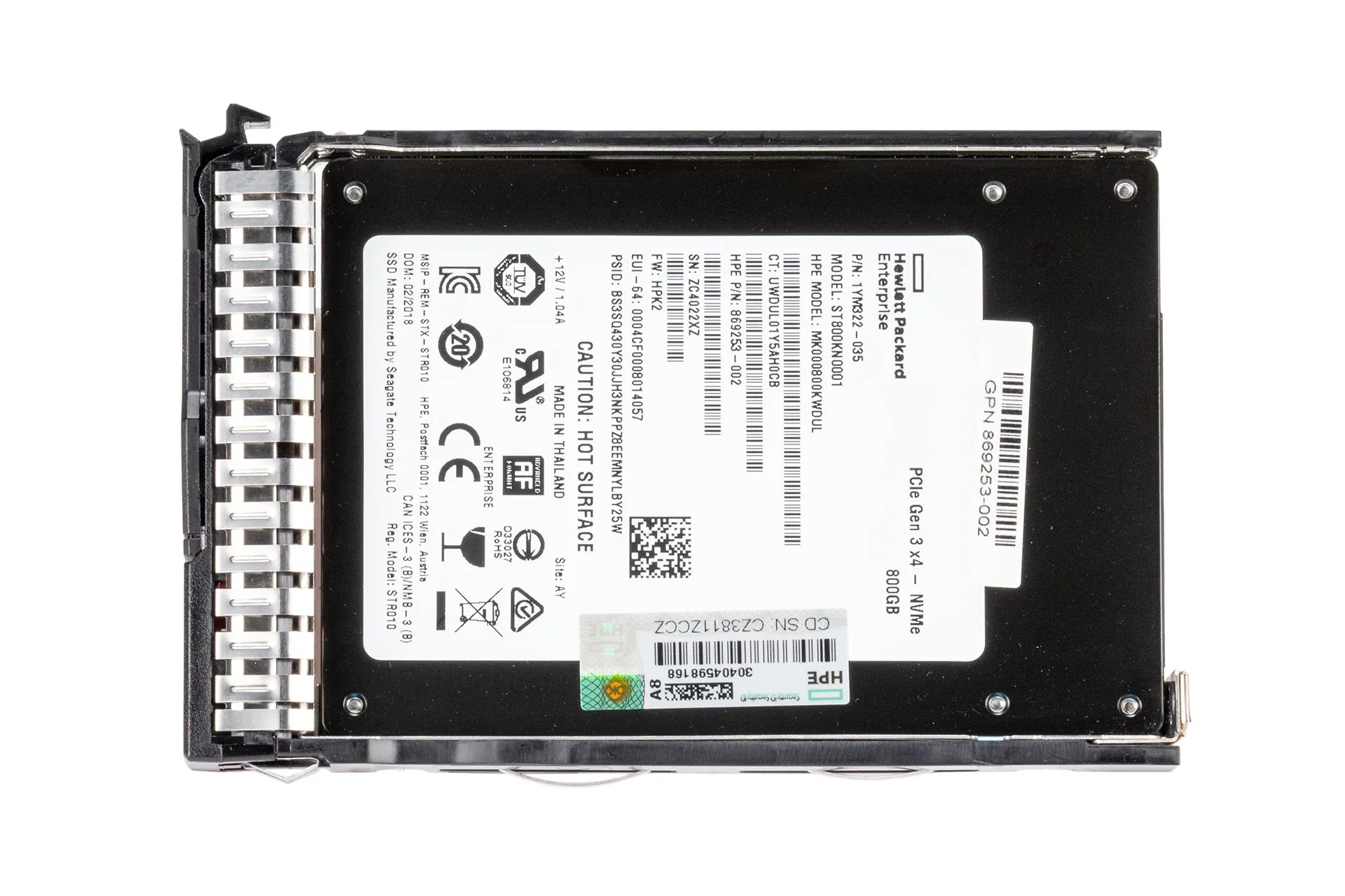 HPE 800GB U.2 NVMe 3.0 X4 SSD, 2.5 Zoll SFF Festplatte für Server, MU HPE 800GB U.2 NVMe 3.0 X4 SSD, 2.5 Zoll SFF Festplatte für Server, MU
