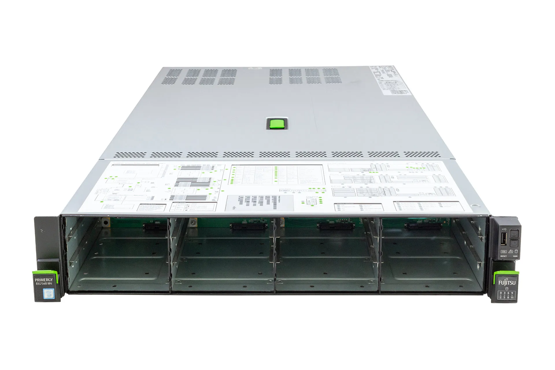 Fujitsu Primergy RX2540 M4 Rack-Server, 2x Gold 6132 2.60GHz, 14-Core, noRAM, 12LFF, EP400i, 4xSFF(SATA)