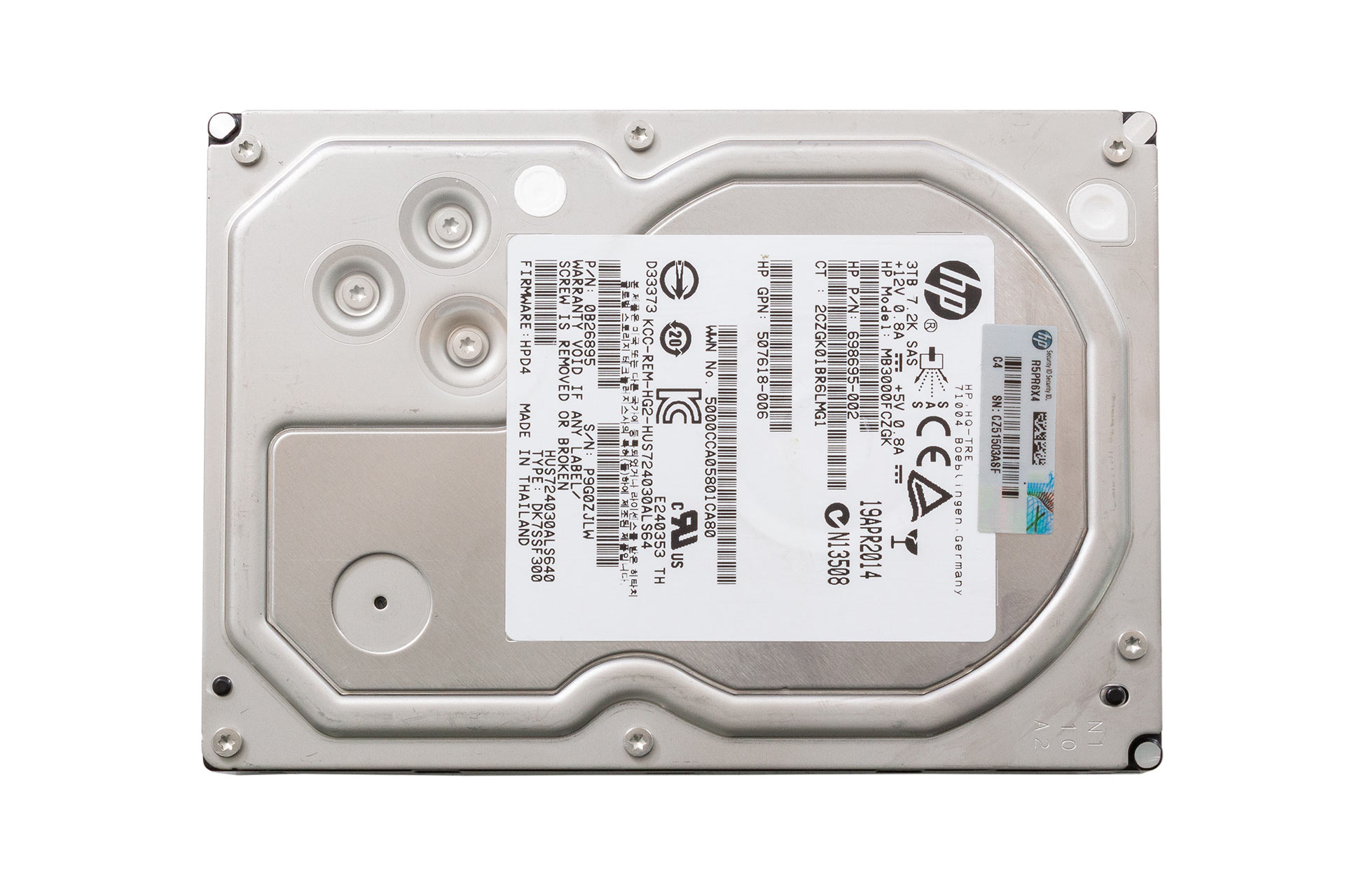 HPE-HDD-3TB-6G-SAS-7.2k-3.5"-LFF-Festplatte-HUS724030ALS640-ohne-Carrier-top
