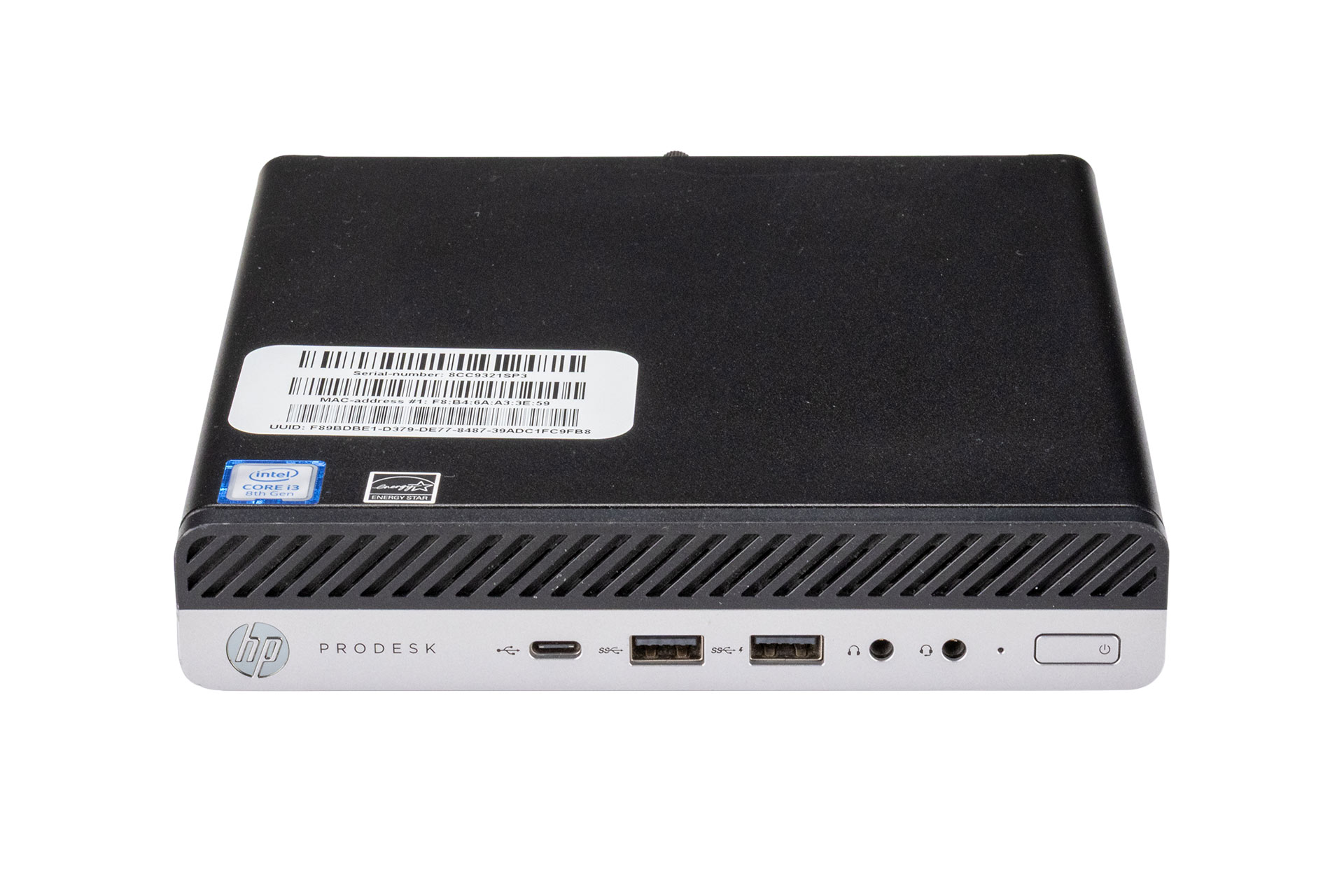 HP ProDesk 600 G4 Mini, i3-8100T 3.10GHz, 4-Core, 8GB DDR4, 256GB NVMe SSD, Win11Pro