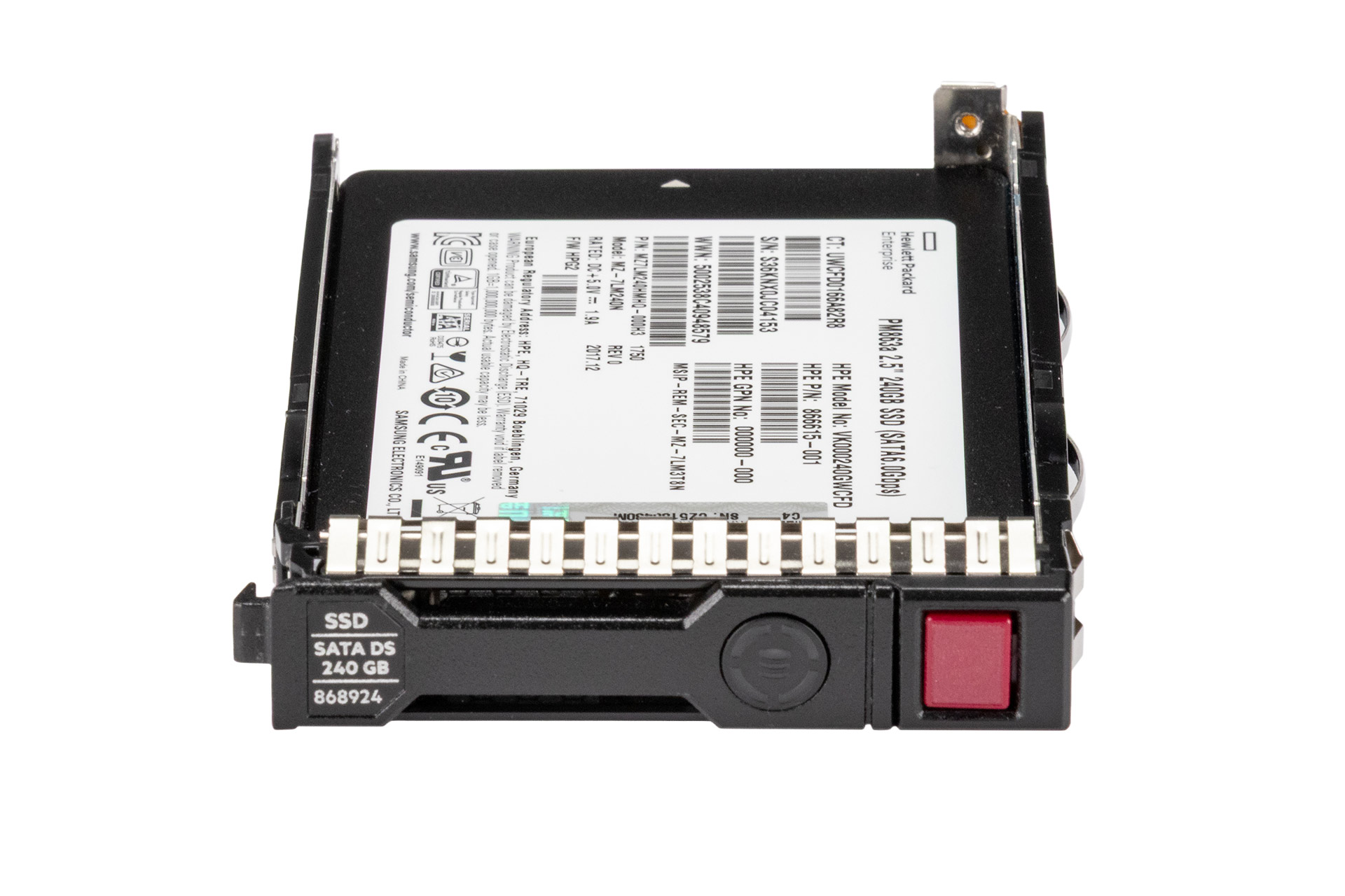 HPE 240GB 6G SATA SSD, 2.5 Zoll SFF Festplatte für Server, SC RI DS