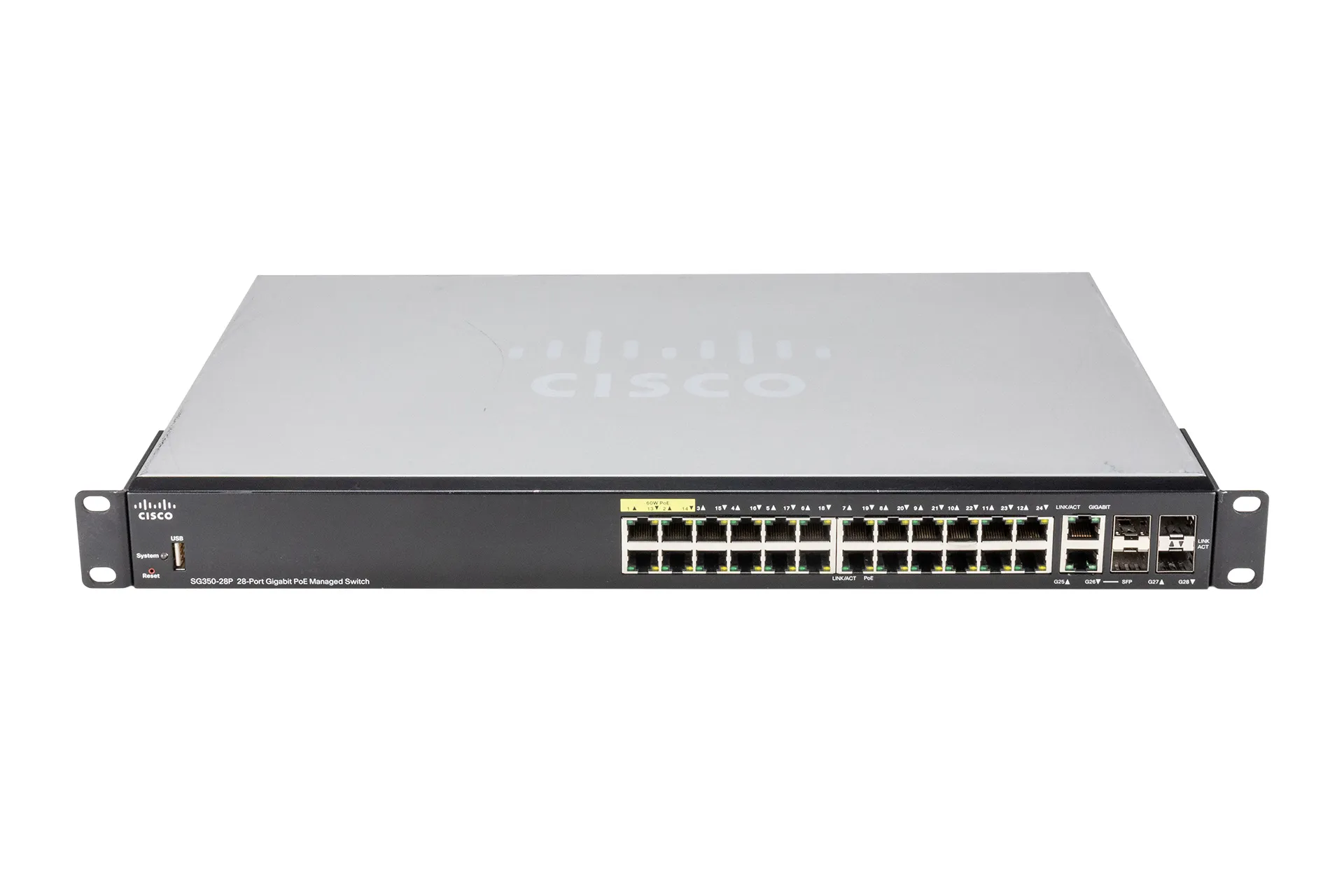 Cisco Business SG350-28P Switch, 24xGbE RJ45 PoE (195W), 2xGbE RJ45/SFP Combo, 2xGbE SFP