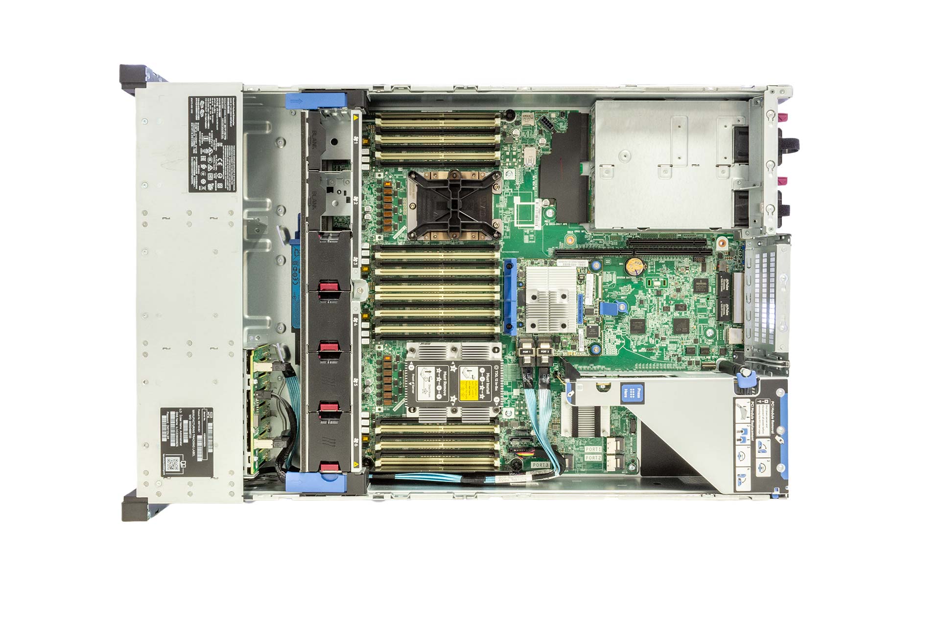 HPE ProLiant DL380 Gen10, 1x CPU, 8xSFF, 1x PCI-Cage, 2x500W Rack Server, Geöffnet HPE ProLiant DL380 Gen10, 1x CPU, 8xSFF, 1x PCI-Cage, 2x500W Rack Server, Geöffnet