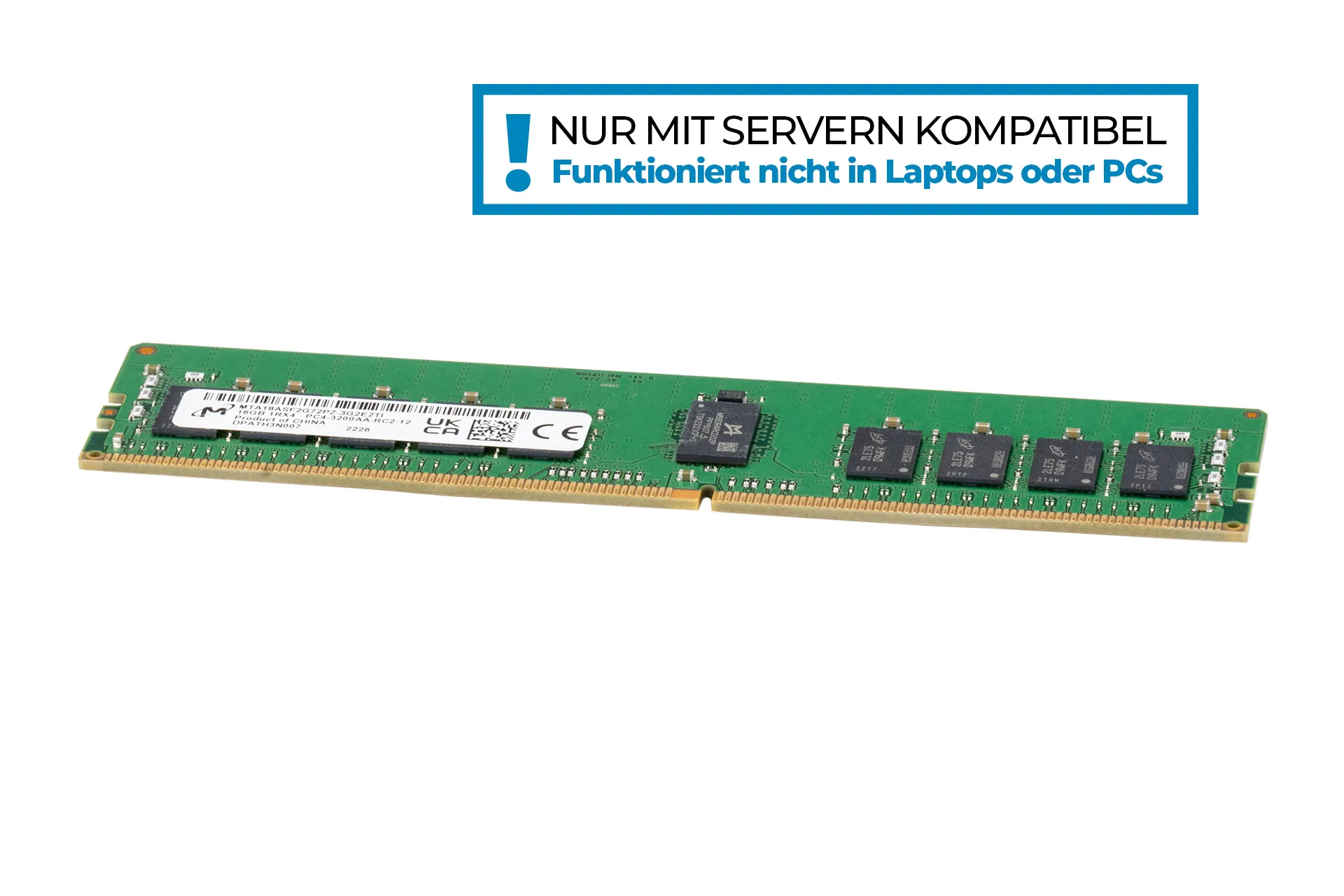 Micron 16GB DDR4 RAM 1Rx4 PC4-3200AA-R regECC Micron 16GB DDR4 RAM 1Rx4 PC4-3200AA-R regECC