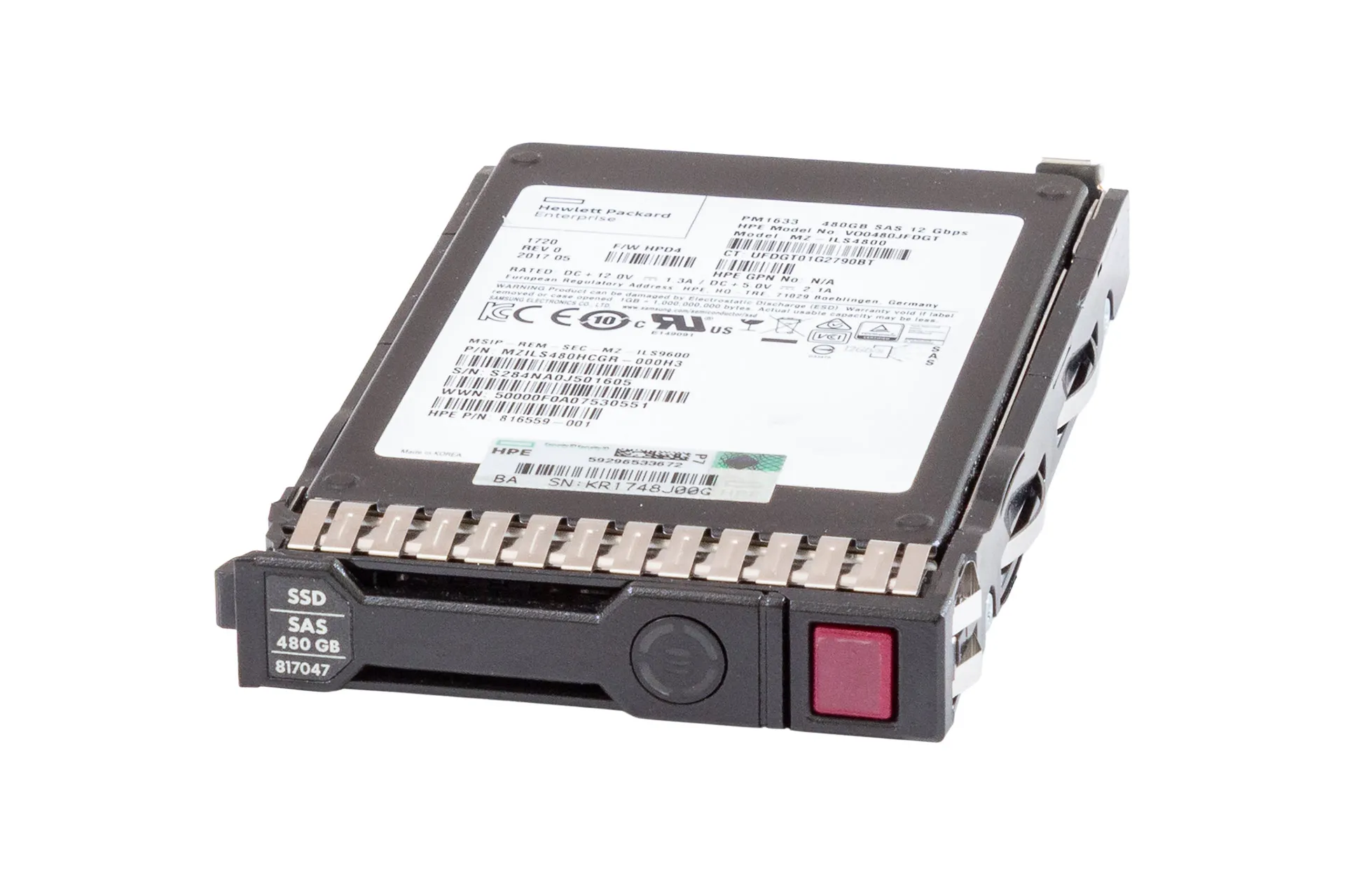 HPE SSD 480GB 12G SAS 2.5" SFF Read Intensive SC Solid State Drive