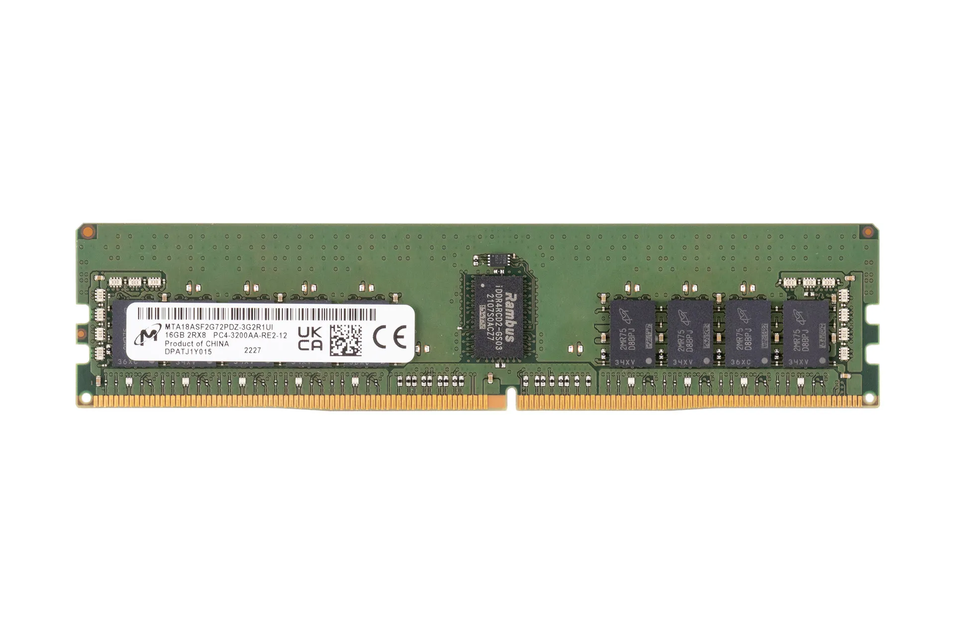 Micron 16GB DDR4 RAM 2Rx8 PC4-3200AA regECC Micron 16GB DDR4 RAM 2Rx8 PC4-3200AA regECC