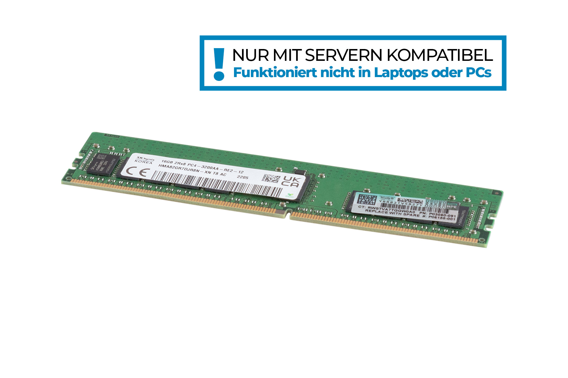 HPE RAM 16GB 2RX8 PC4-2933Y-R (or 3200AA) Smart Memory Kit, P06188-001