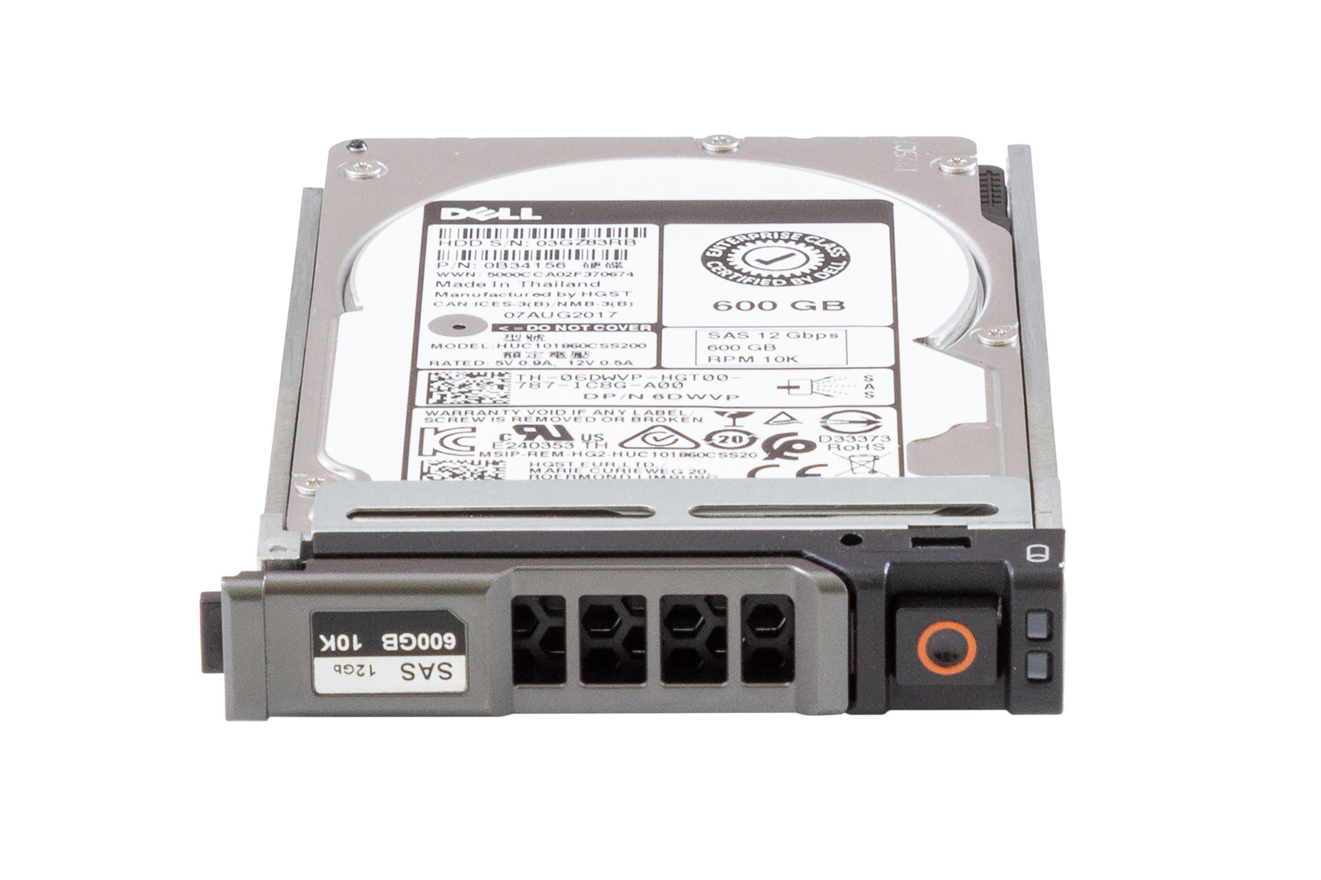 DELL HDD 600GB 12G SAS 10k 2.5" SFF Festplatte, inkl. Carrier 0NR7Y(M5xx/M6xx)