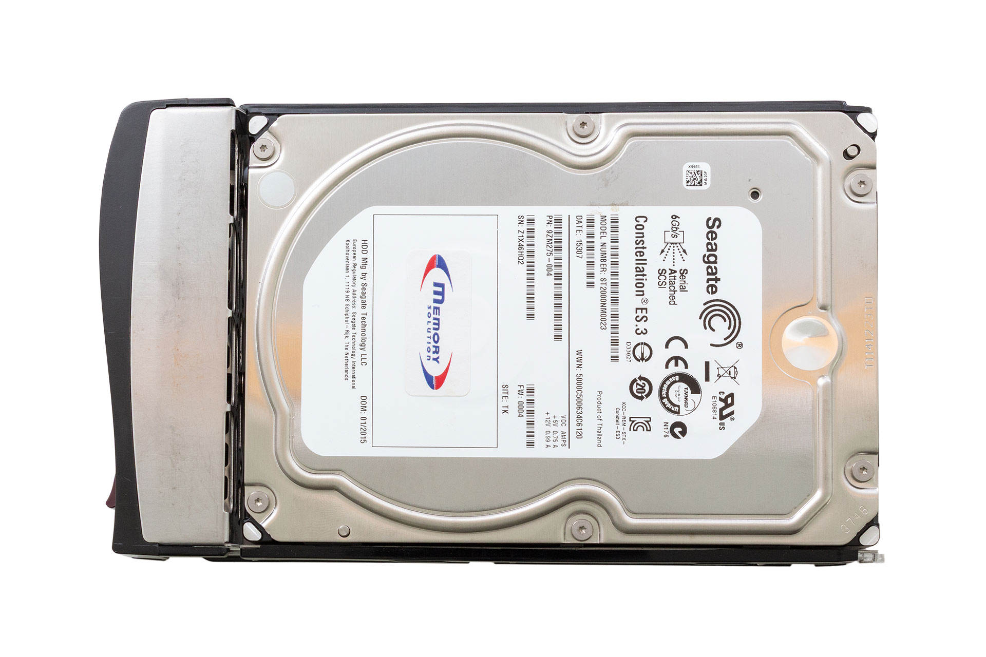 Seagate HDD 2TB 6G SAS 7.2k 3.5" LFF Constellation ES.3 Festplatte, inkl. Supermicro Carrier