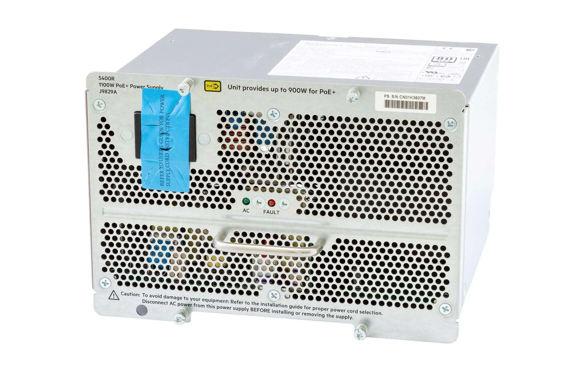 HPE Aruba PSU 1100 Watt PoE+ Netzteil für 5400R HPE Aruba PSU 1100W PoE+ Netzteil für 5400R