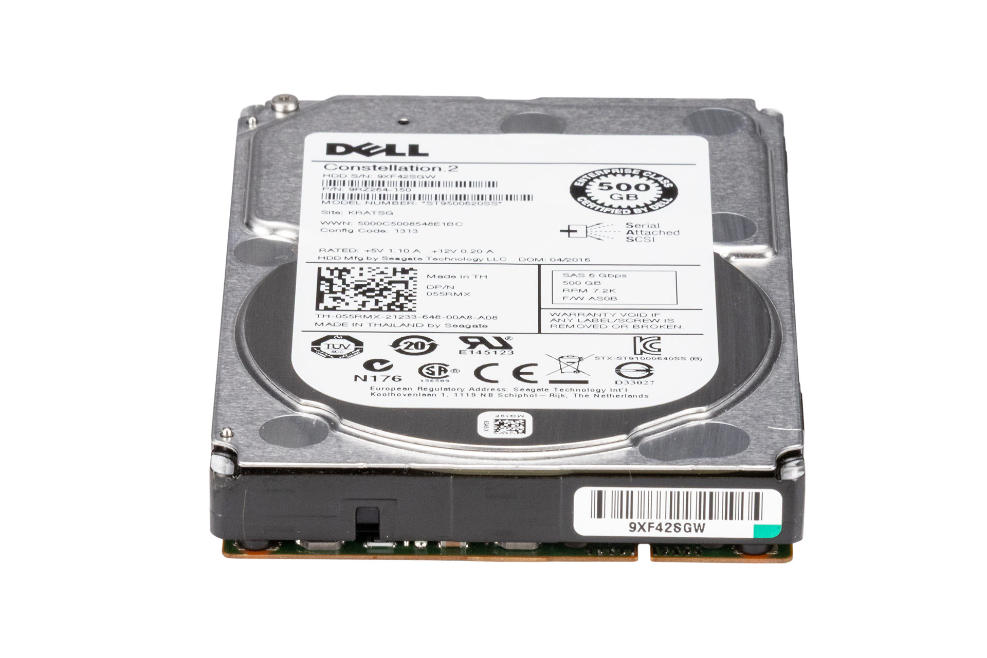 055RMX DELL 500GB 7.2k 2.5 Inch 6G SAS HDD