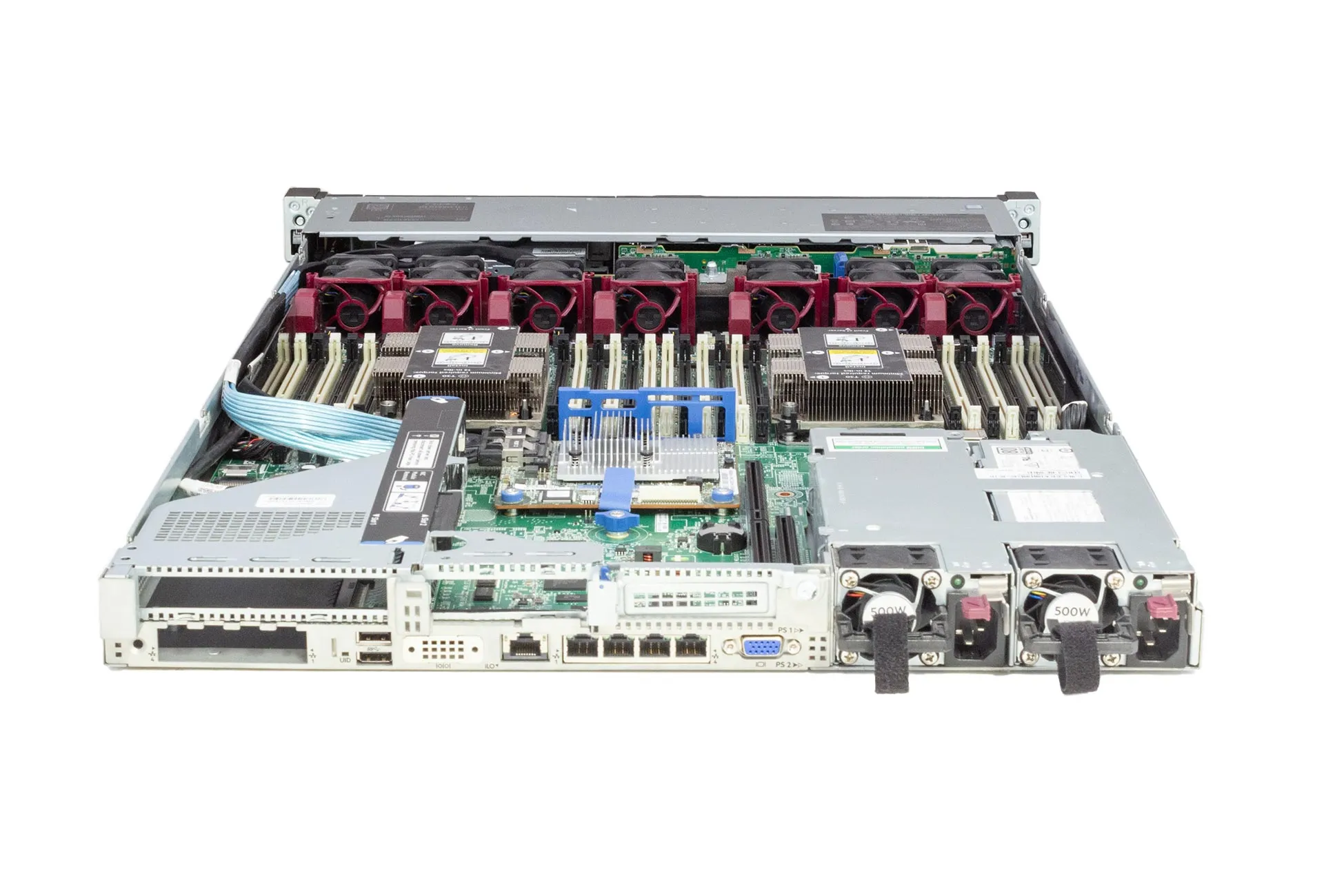 HPE-DL360-Gen10-2x-Gold-5115-2.40GHz-10-Core-64GB-RAM-2x500W-back-open