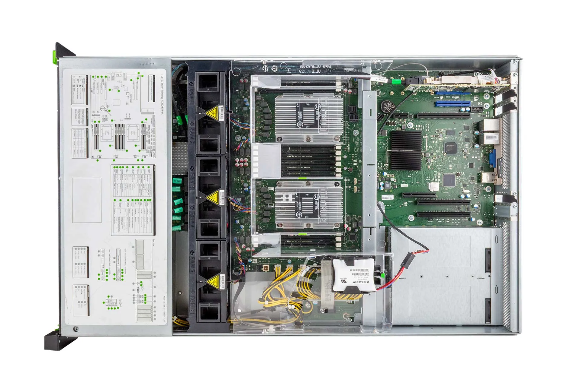 FUJITSU Primergy RX2520 M5 Rack Server, 2x Silver 4208 2.10GHz, 8-Core, noRAM, 24xSFF, EP580i, 2x Heatsink (low)