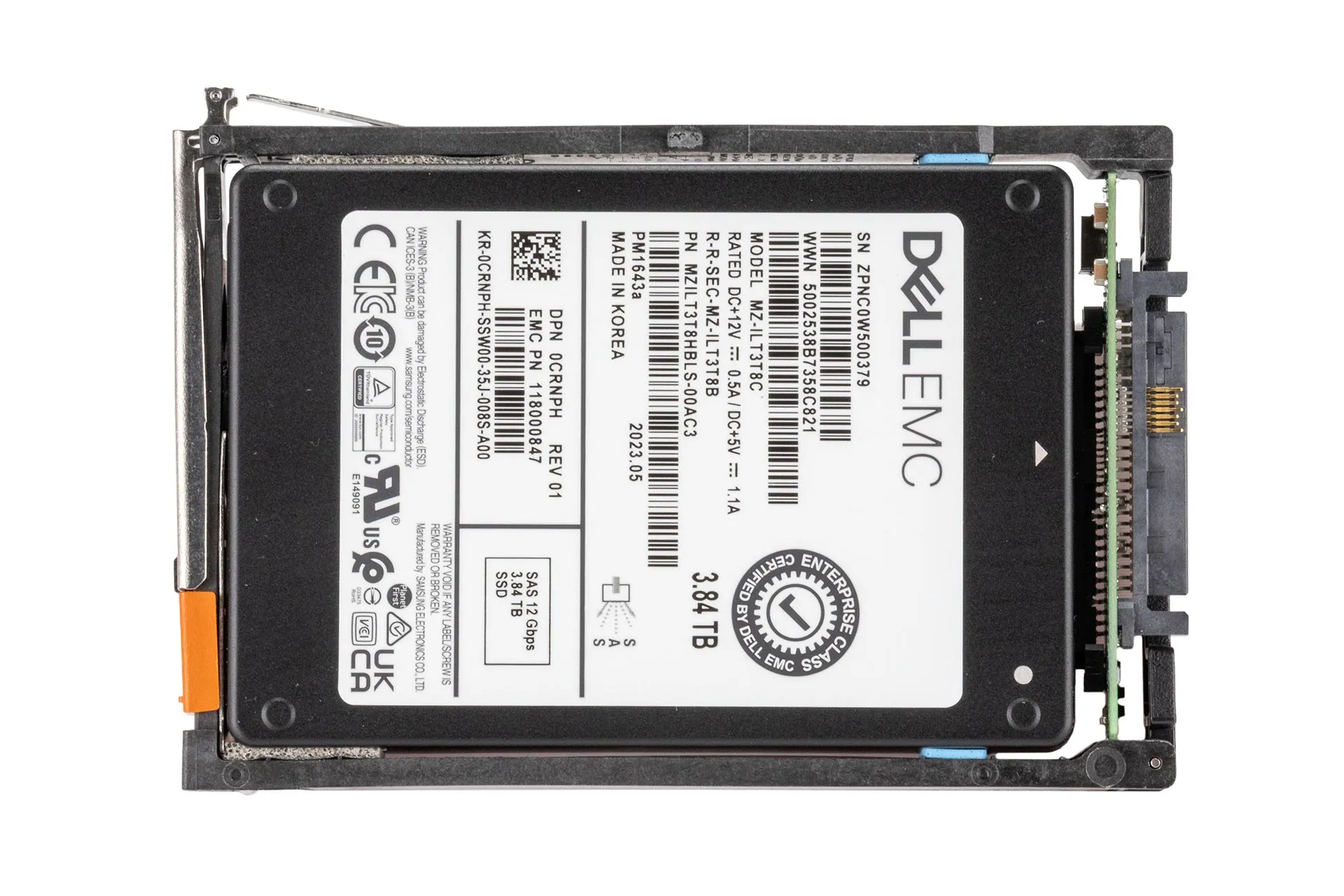 EMC 3.84TB 12G SAS SSD, 2.5 Zoll SFF Storage Festplatte für Unity, 520b