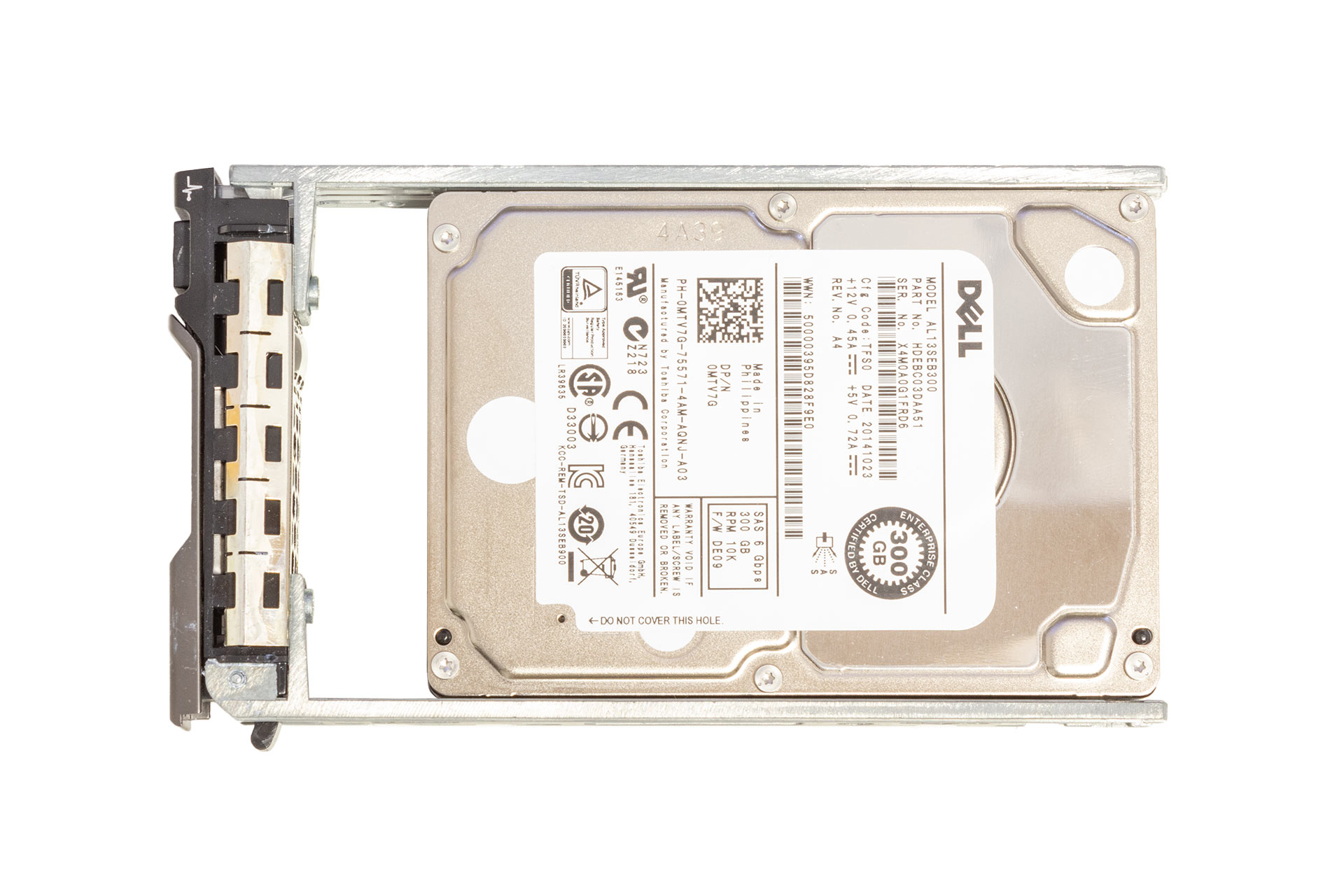 0MTV7G DELL HDD 300GB 6G SAS 10k 2.5", top