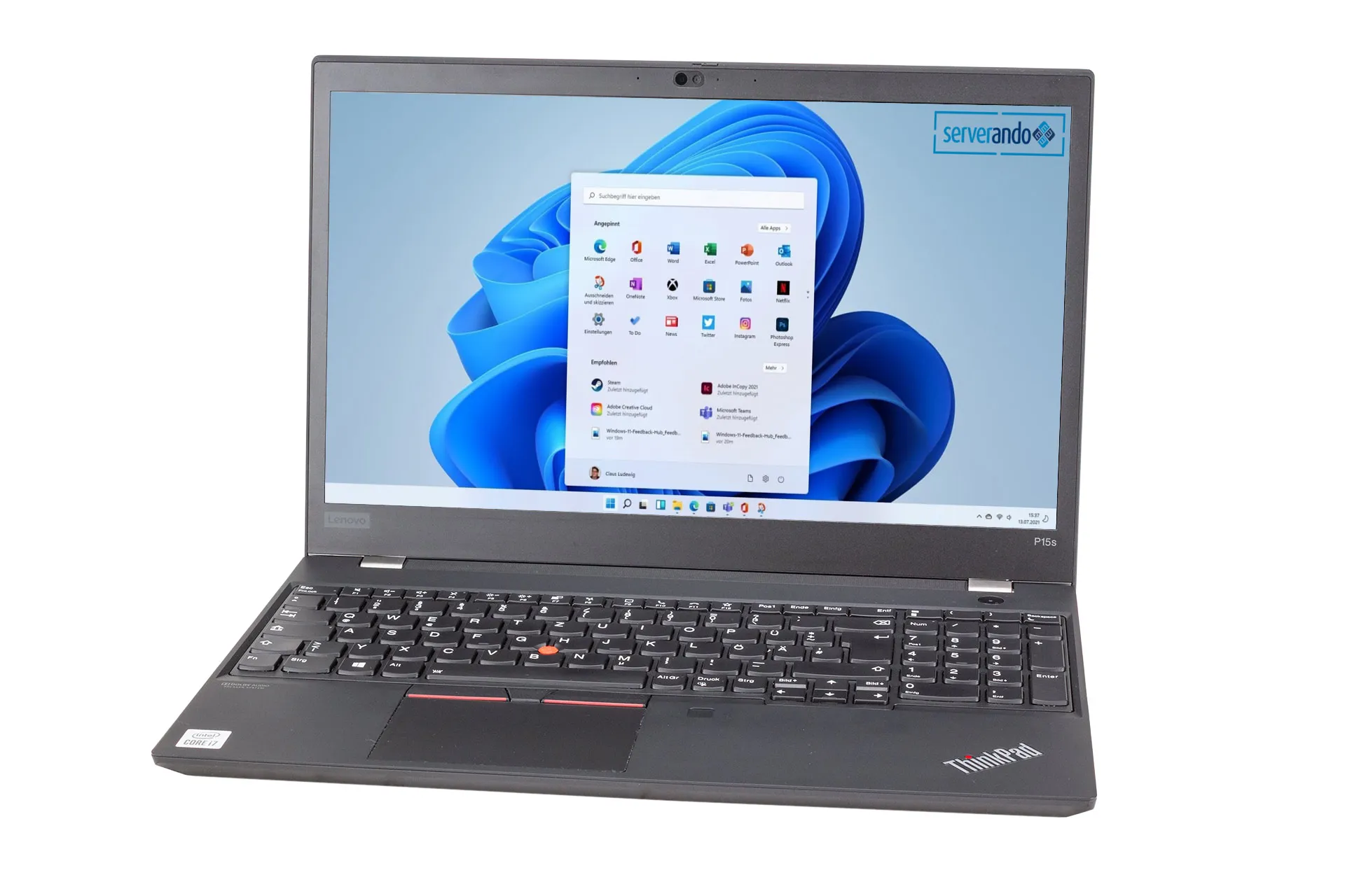 Lenovo ThinkPad P15s Gen 1, i7-10510U 1.80GHz 4-Core, 16GB, 512GB NVMe, 15.6 Zoll, Win11Pro