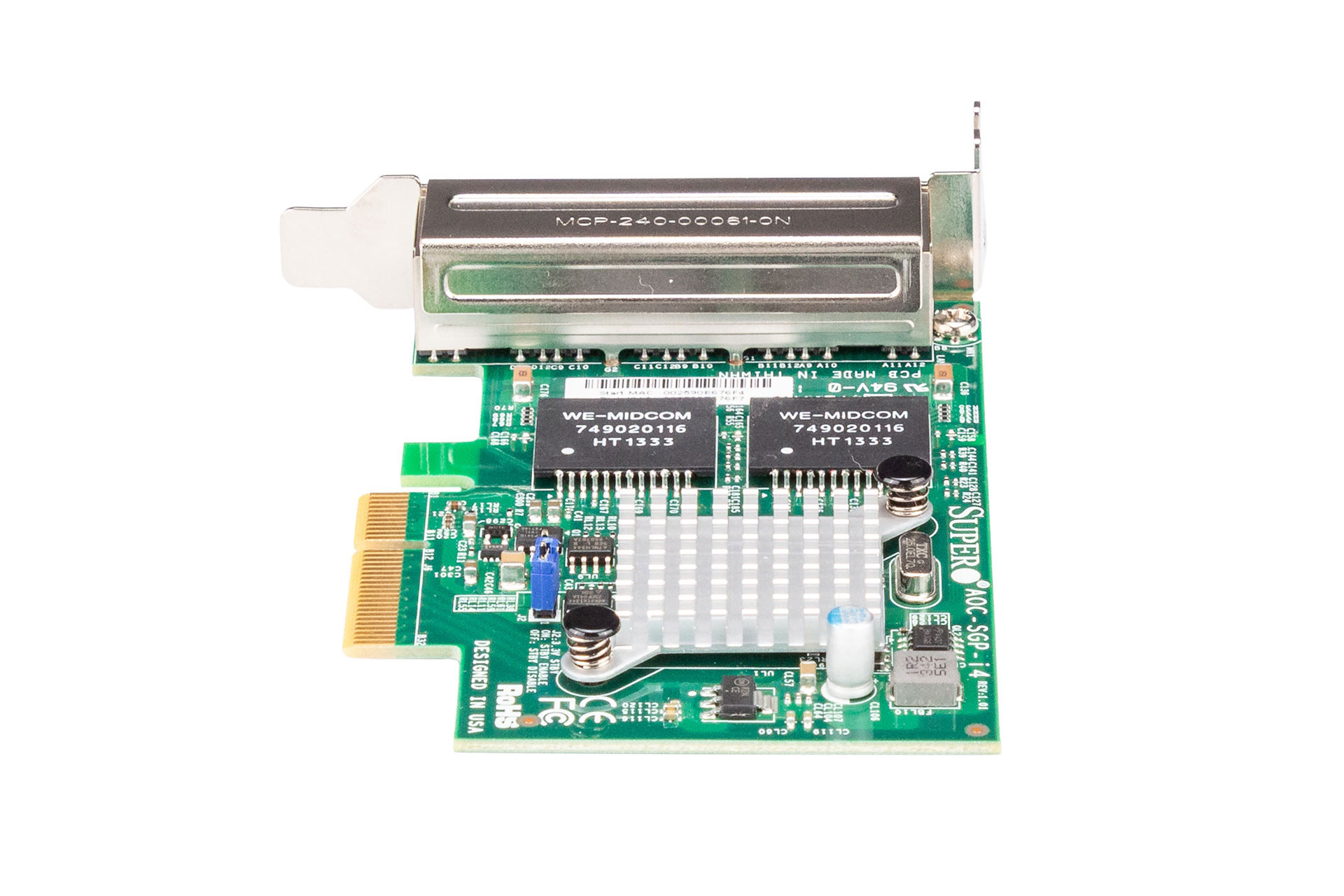 SUPERMICRO Intel I350 T4 1GbE Netzwerkkarte RJ45 Quad Port Low Profile PCI-e NIC