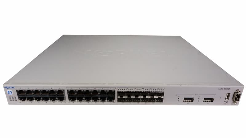 Nortel Switch 5530-24TFD Nortel Switch 5530-24TFD, stackable, 24x 1G RJ45, 12x 1G SFP shared, 2x XFP Managed