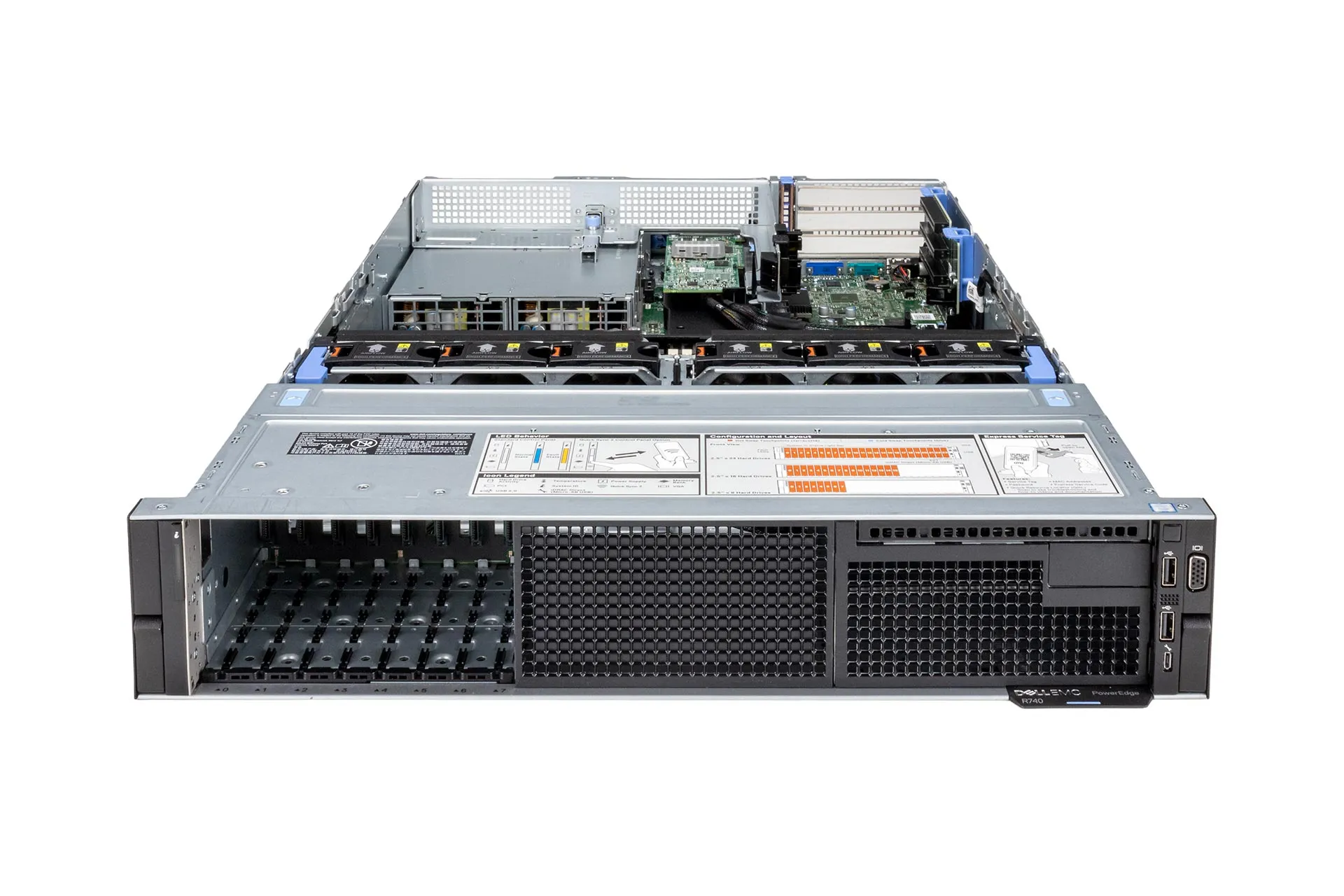Dell PowerEdge R740 Rack Server, noCPU, noRAM, 8xSFF, H730p, CTO