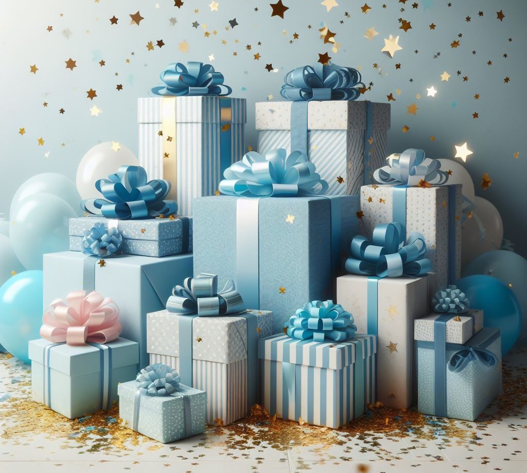 Geschenke mit Konfetti in Sternform Geschenke mit Konfetti in Sternform