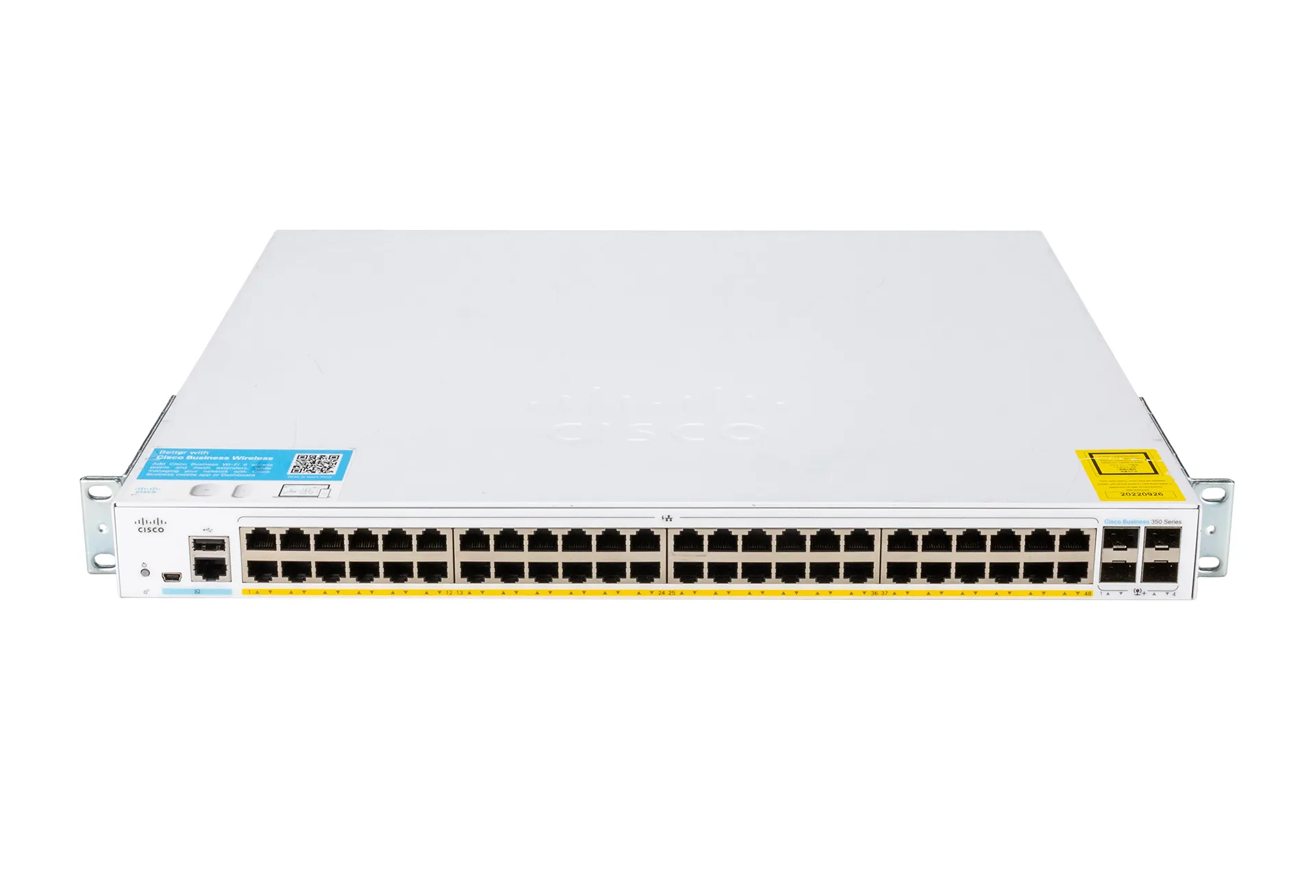 Cisco Business CBS350-48P-4X Switch, 48x 1GbE RJ45 PoE (max.370W), 4x 10GbE SFP+ Cisco Business CBS350-48P-4X Switch, 48x 1GbE RJ45 PoE (max.370W), 4x 10GbE SFP+