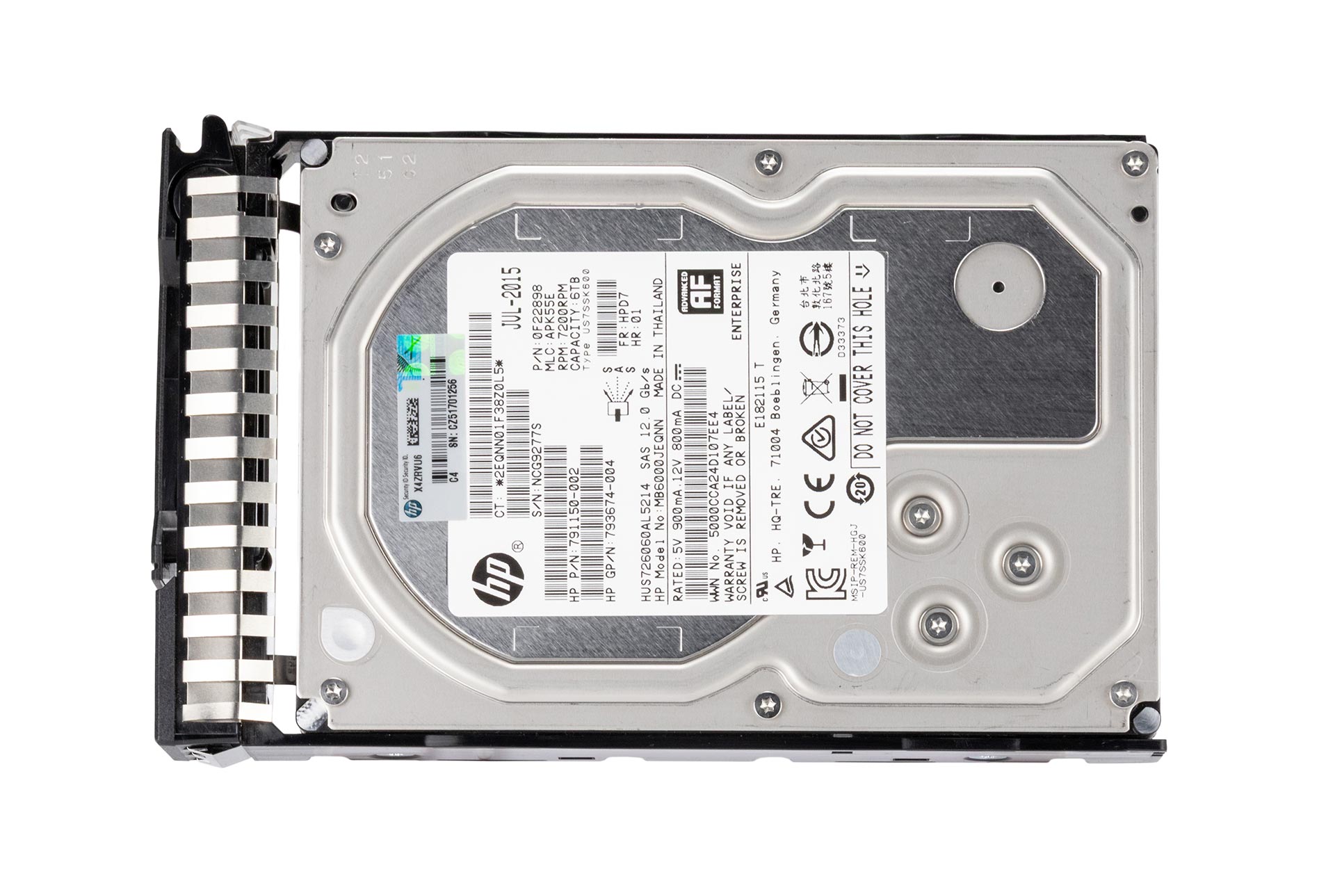 HPE 6TB 12G SAS HDD 7.2k, 3.5 Zoll LFF Storage Festplatte für StoreVirtual, 512n MDL