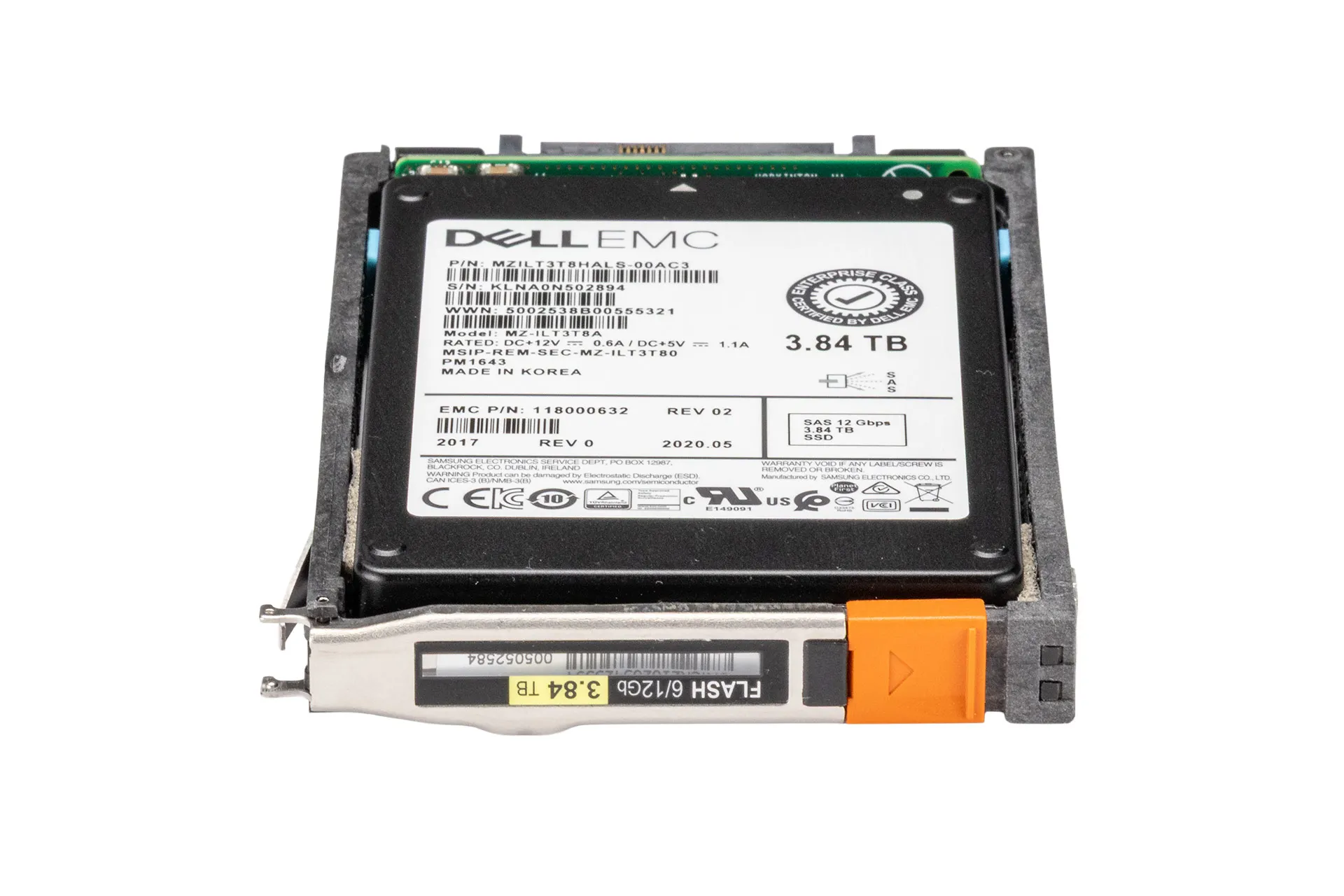 EMC 3.84TB 12G SAS SSD, 2.5 Zoll SFF Storage Festplatte für Unity, 520b