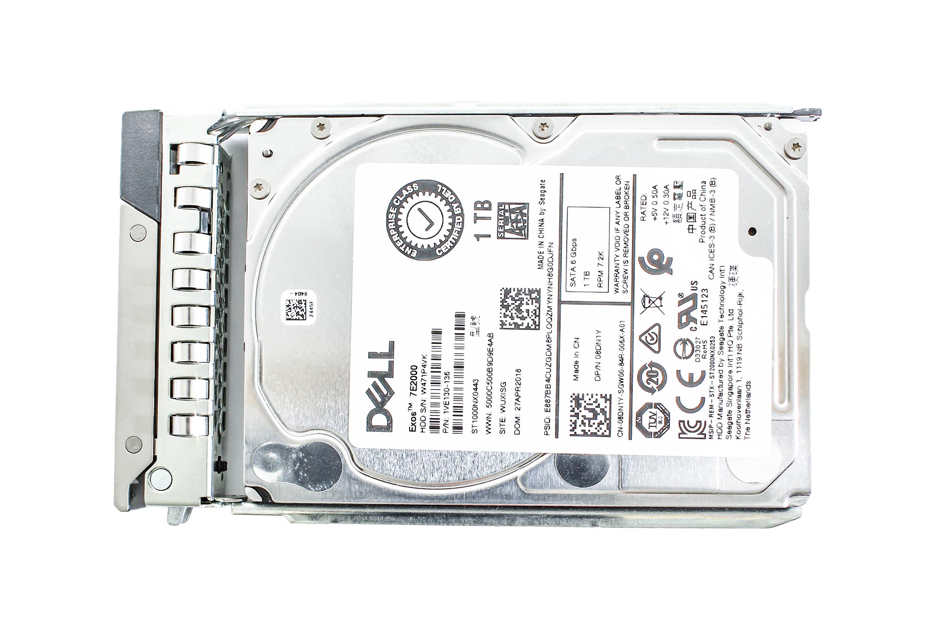 Dell 1TB 6G SATA HDD 7.2k, 2.5" SFF Festplatte für Server, inkl. Rahmen DXD9H