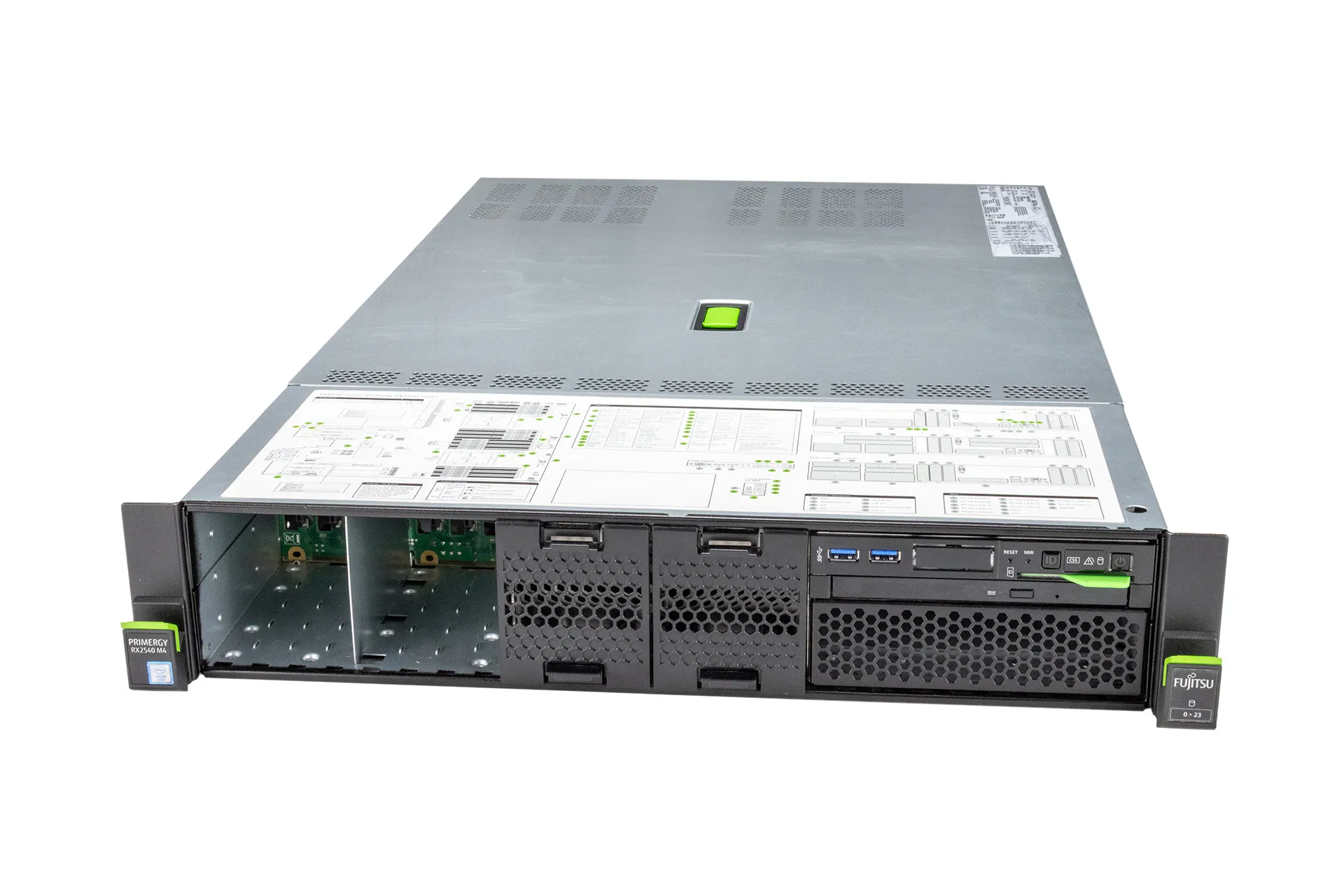 Fujitsu RX2540 M4 Rack Server, 2x Silver 4110 2.10GHz, 8-Core, noRAM, 8x SFF, EP400i Fujitsu RX2540 M4 Rack Server, 2x Silver 4110 2.10GHz, 8-Core, noRAM, 8x SFF, EP400i
