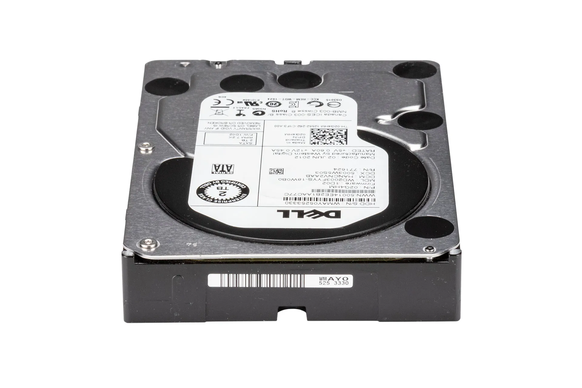 Dell 2TB 6G SATA HDD 7.2k, 3.5 Zoll LFF Festplatte für Server, WD2003FYYS