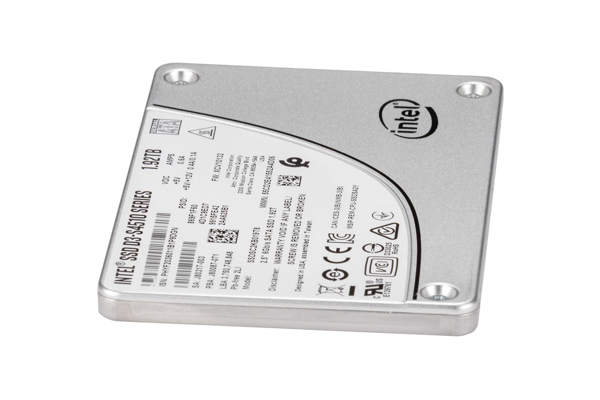 Intel 1.92TB 6G SATA SSD, 2.5 Zoll SFF Festplatte für Server, D3-S4510 Series