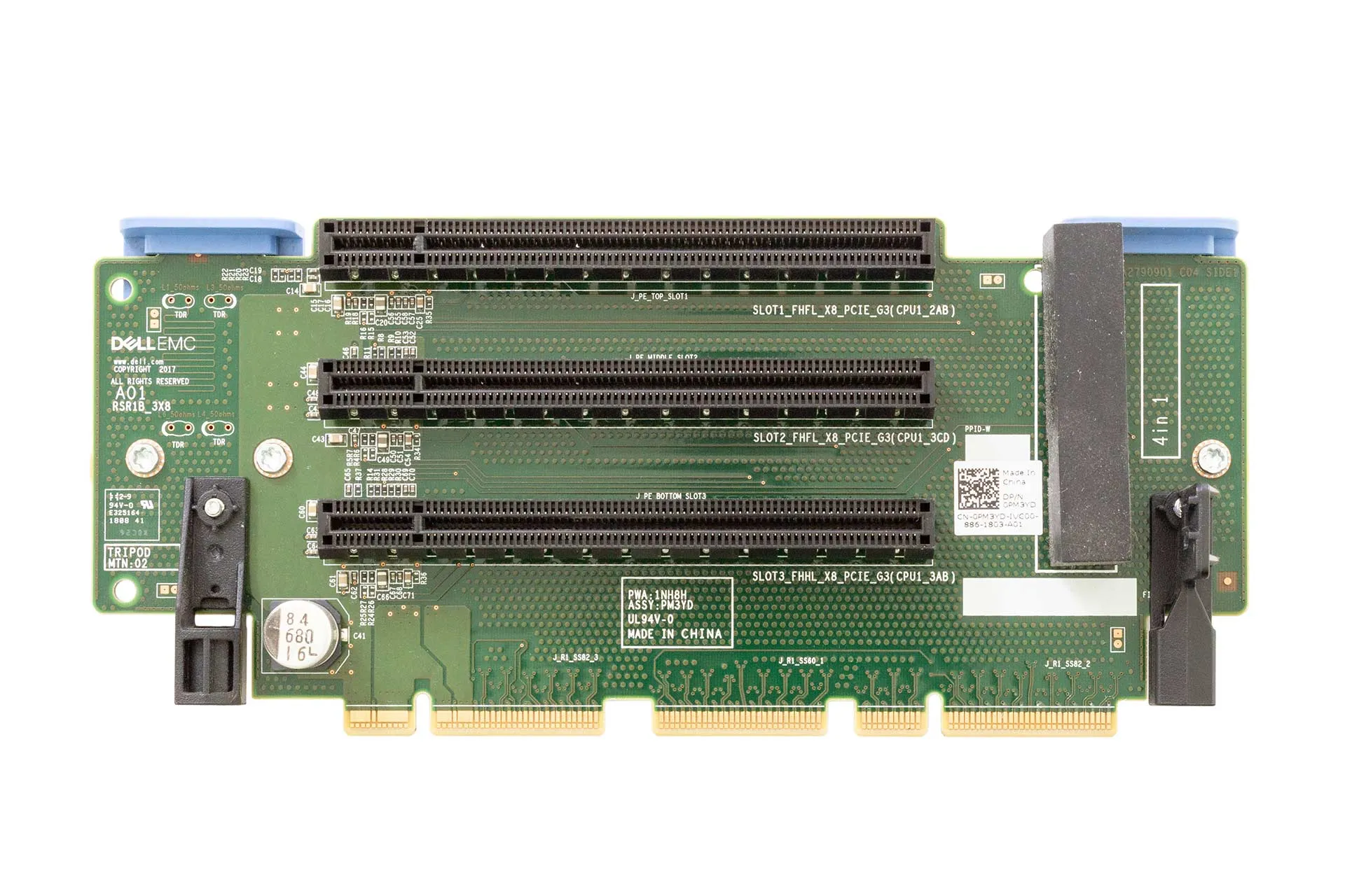 Dell Riser-Board (1st, short), PCIe, 3x x16, für R740 Dell Riser-Board (1st, short), PCIe, 3x x16, für R740