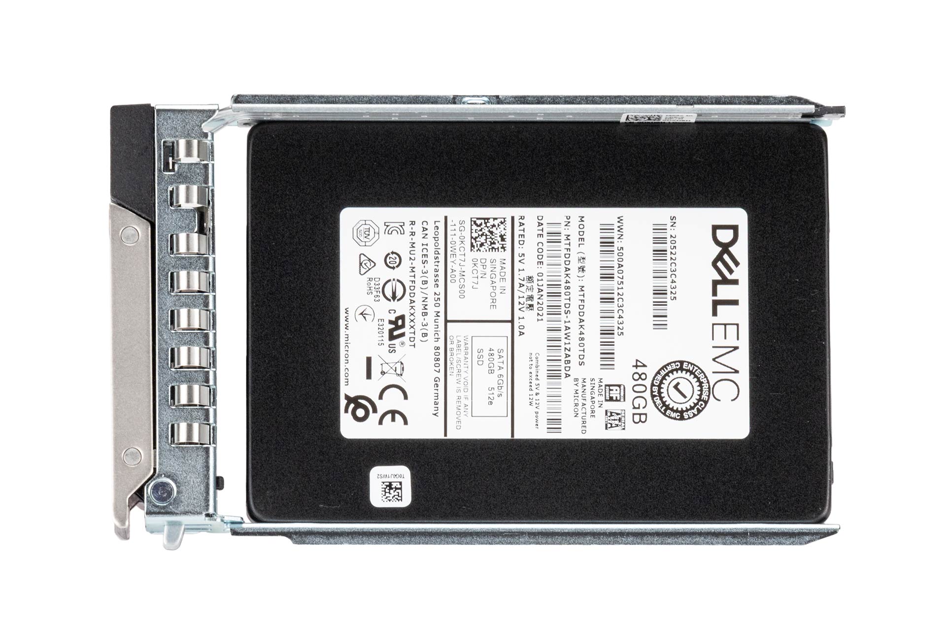 Dell 480GB 6G SATA SSD, 2.5 Zoll SFF Festplatte für Server