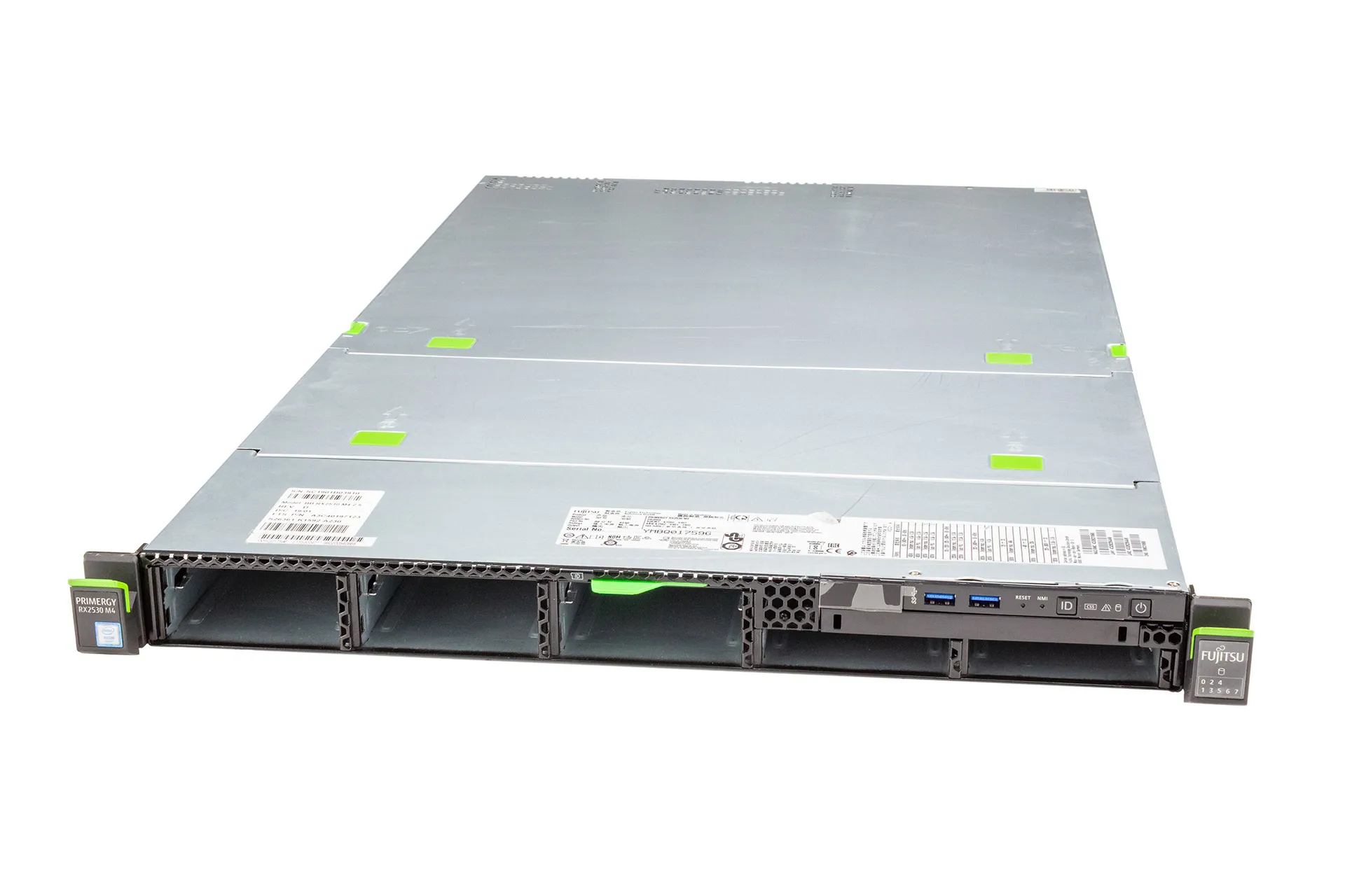 FUJITSU Primergy RX2530 M4 Rack Server, 2x Silver 4110 2.10GHz, 8-Core, noRAM, 8xSFF SATA, noRaid, 4P-GbE-i357 FUJITSU Primergy RX2530 M4 Rack Server, 2x Silver 4110 2.10GHz, 8-Core, noRAM, 8xSFF SATA, noRaid, 4P-GbE-i357