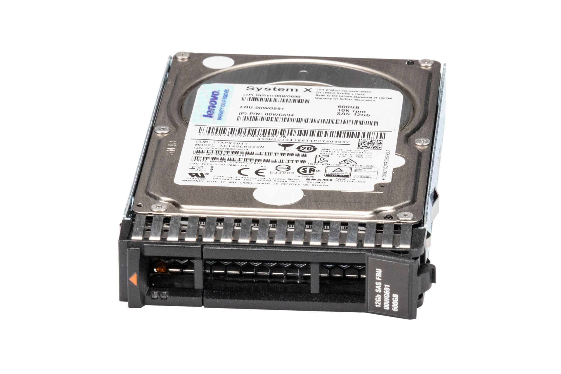 Lenovo 600GB 12G SAS HDD 10k, 2.5 Zoll SFF Festplatte für Server, G3HS, für System xM5/M6