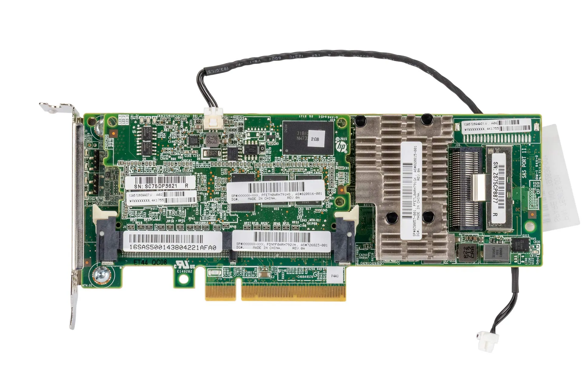 HPE Smart Array P440/2GB RAID Controller 2GB Cache FBWC PCIe, ohne Batterie HPE Smart Array P440/2GB RAID Controller 2GB Cache FBWC PCIe, ohne Batterie