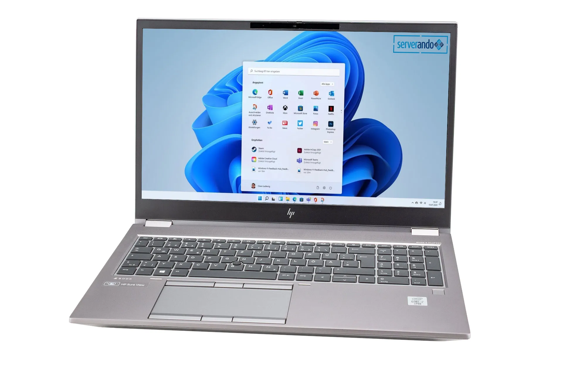 HP ZBook Fury 15 G7, i7-10850H 2.7GHz, 6-Core, 32GB DDR4, 2TB + 512 GB NVMe SSD, 15.6 Zoll, Win11Pro HP ZBook Fury 15 G7, i7-10850H 2.7GHz, 6-Core, 32GB DDR4, 2TB + 512 GB NVMe SSD, 15.6 Zoll, Win11Pro