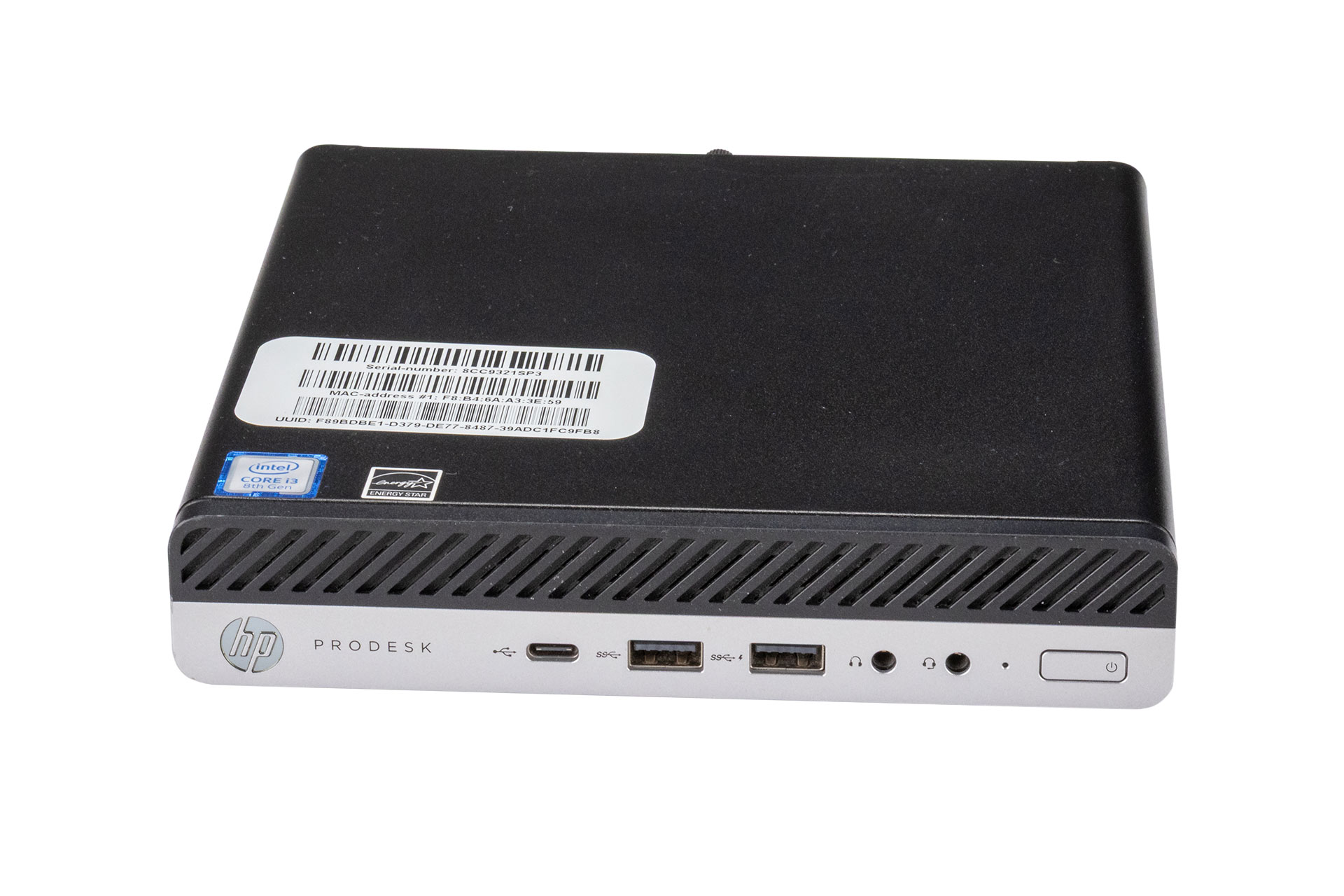 HP ProDesk 600 G4 Mini, i3-8100T 3.10GHz, 4-Core, 8GB DDR4, 256GB NVMe SSD, Win11Pro