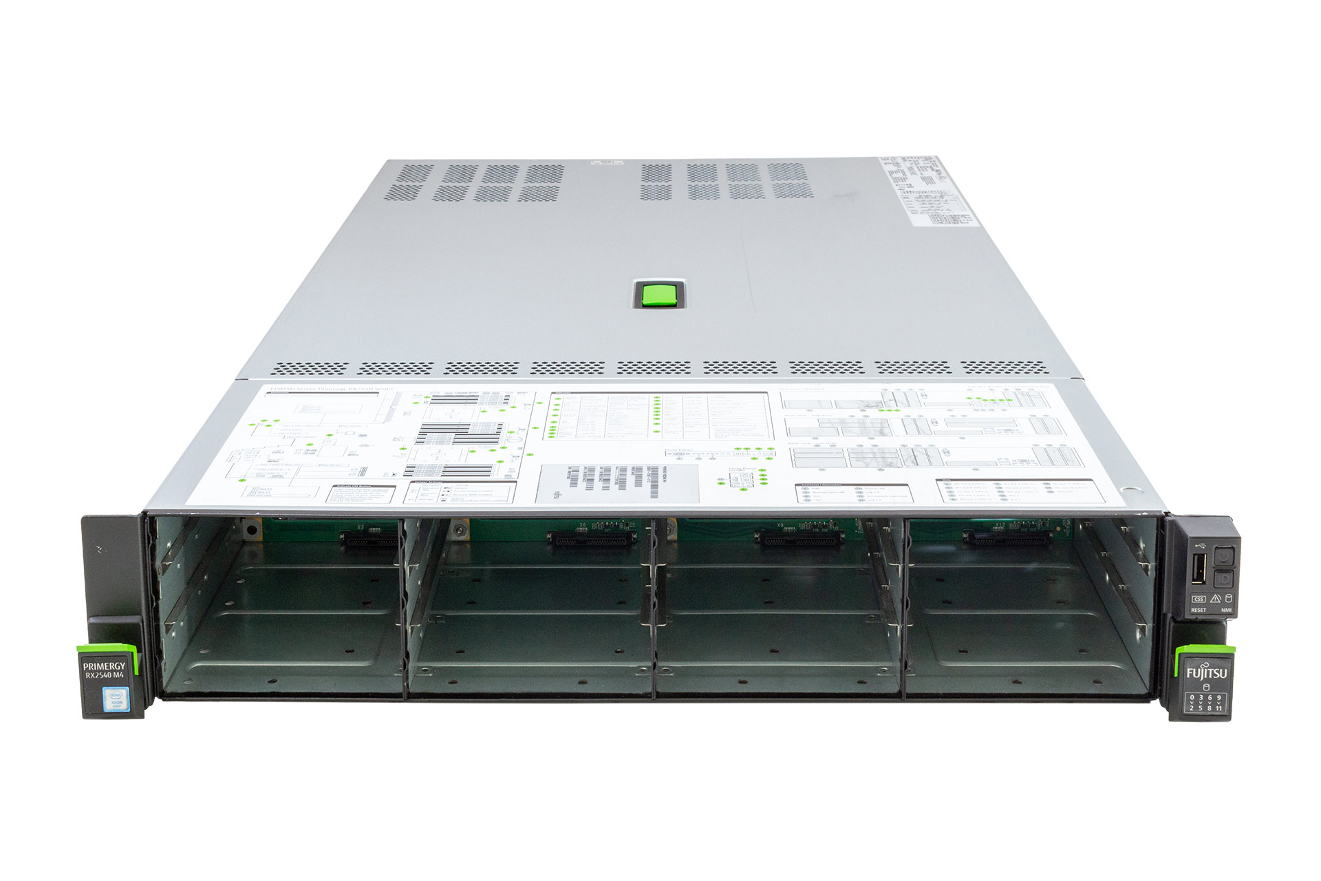 Fujitsu Primergy RX2540 M4 Rack-Server, 2x Gold 6132 2.60GHz, 14-Core, noRAM, 12LFF, EP400i, 4xSFF(SATA)
