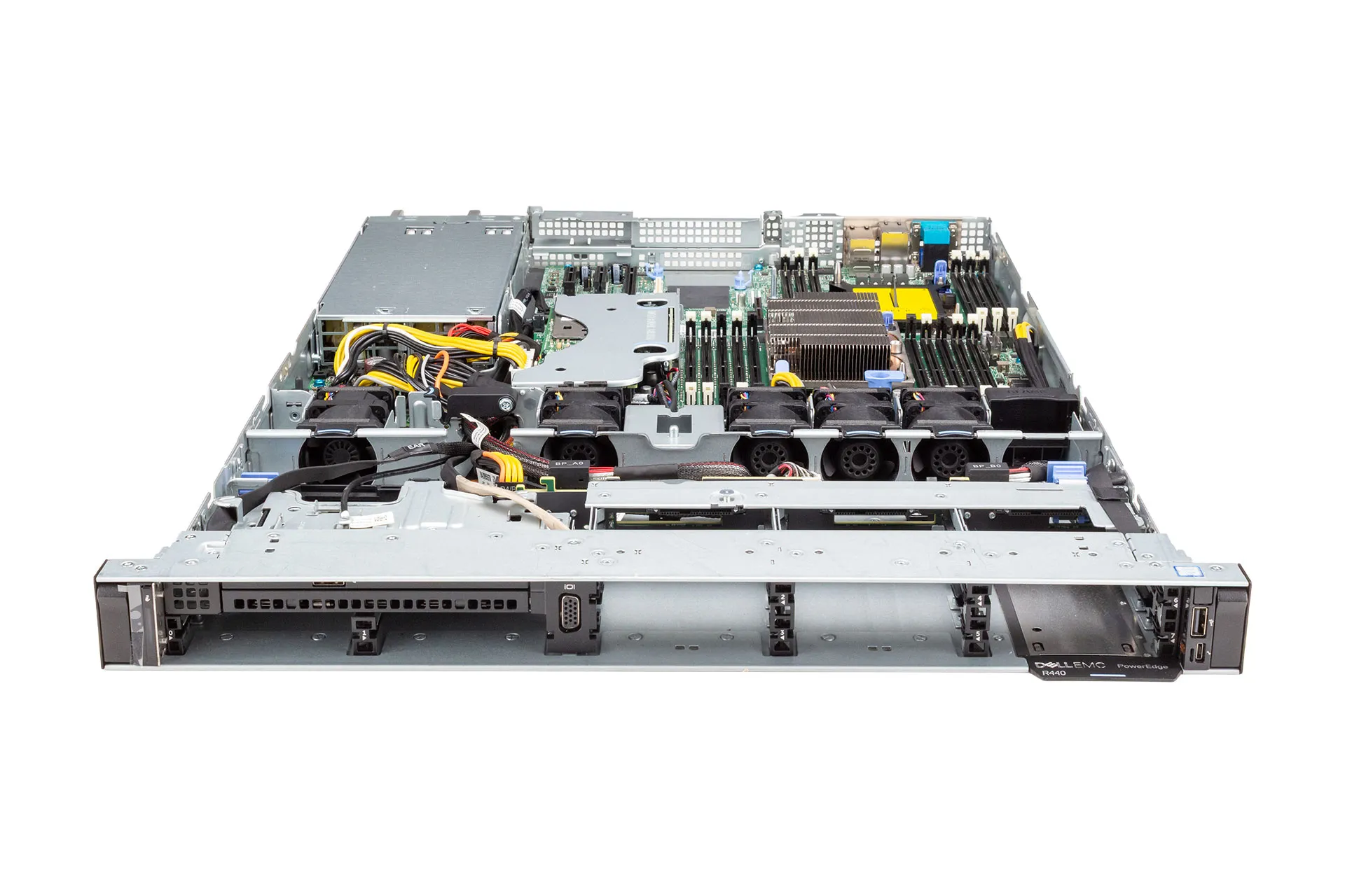 Dell R440 Rack Server, 1x Silver 4110 2.10GHz, 8-Core, noRAM, 8xSFF, H730P Dell R440 Rack Server, 1x Silver 4110 2.10GHz, 8-Core, noRAM, 8xSFF, H730P