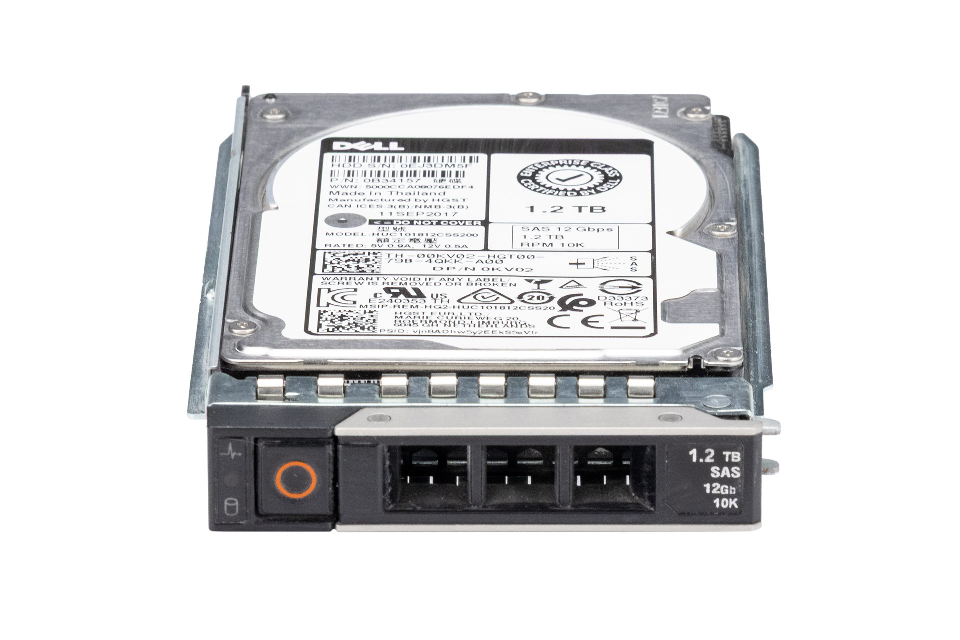 Dell 1.2TB 12G SAS HDD 10k, 2.5 Zoll SFF Festplatte für Server, inkl. Tray 0DXD9H