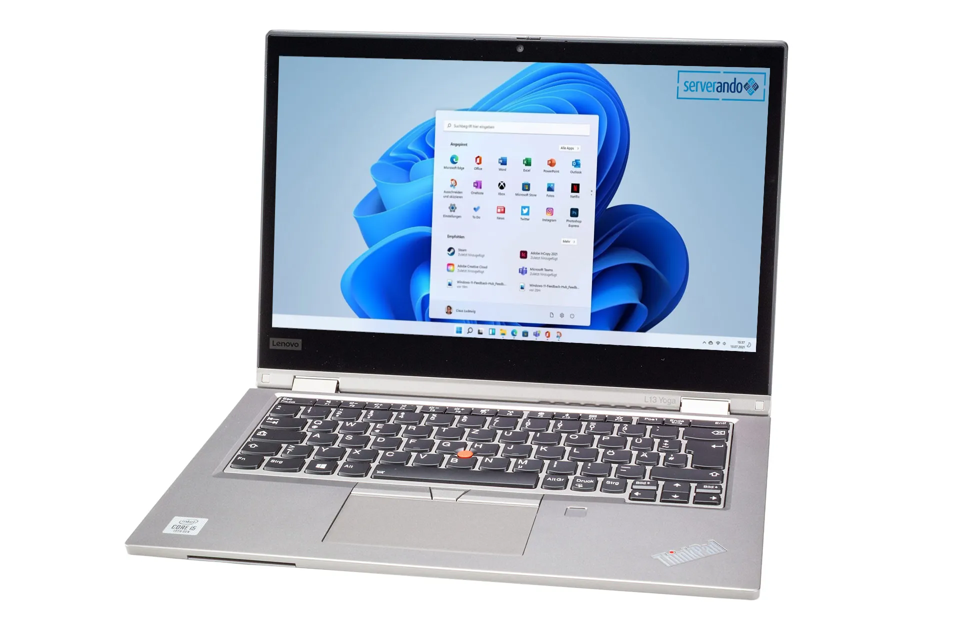 Lenovo ThinkPad L13 Yoga, i5-10210U 1.6GHz, 4-Core, 8GB DDR4, 256GB NVMe, 13.3 Zoll, Win11Pro