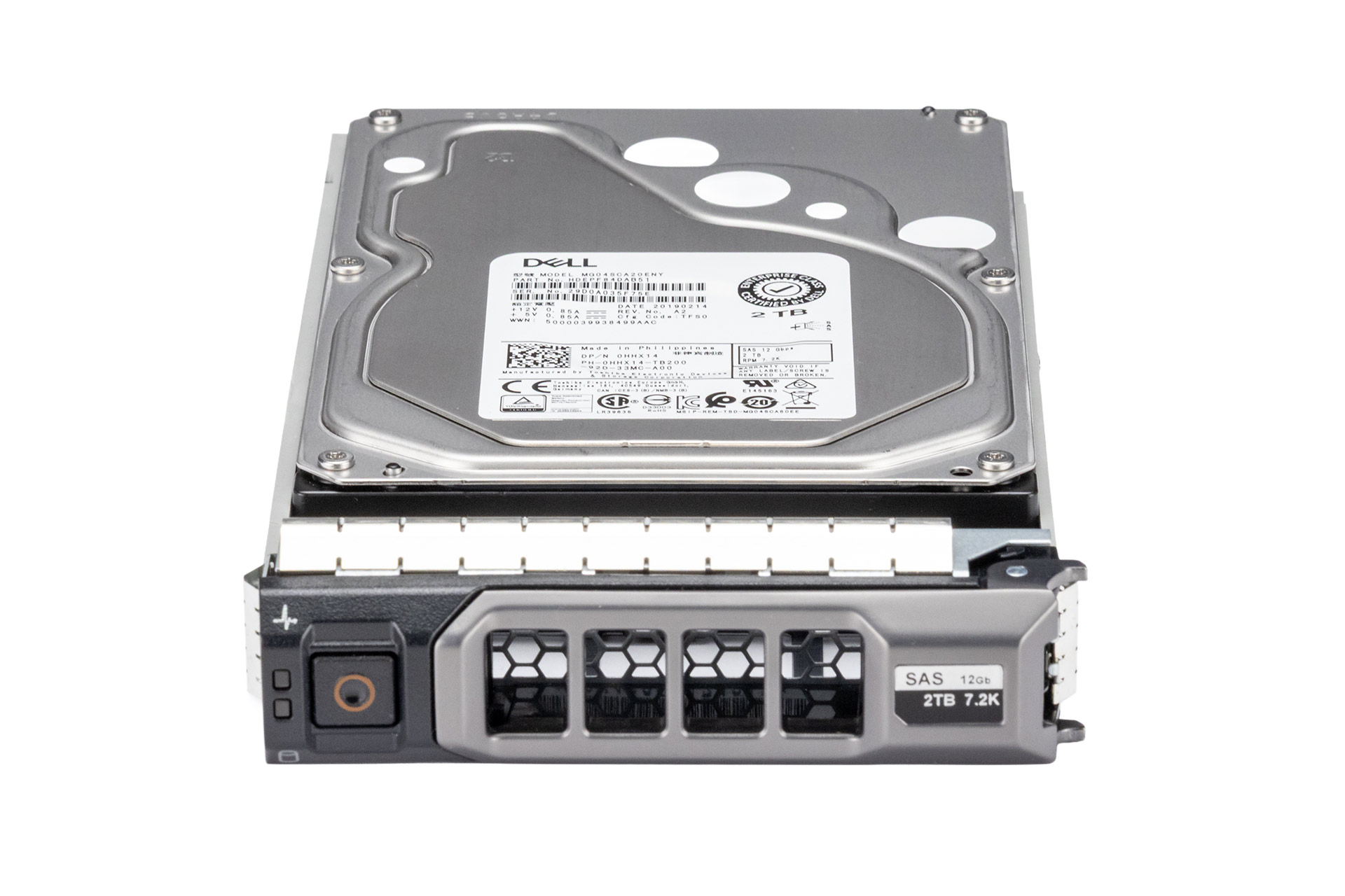 Dell 2TB 6G SAS HDD 7.2k, 3.5 Zoll LFF, MG04SCA20ENY, Festplatte für Server