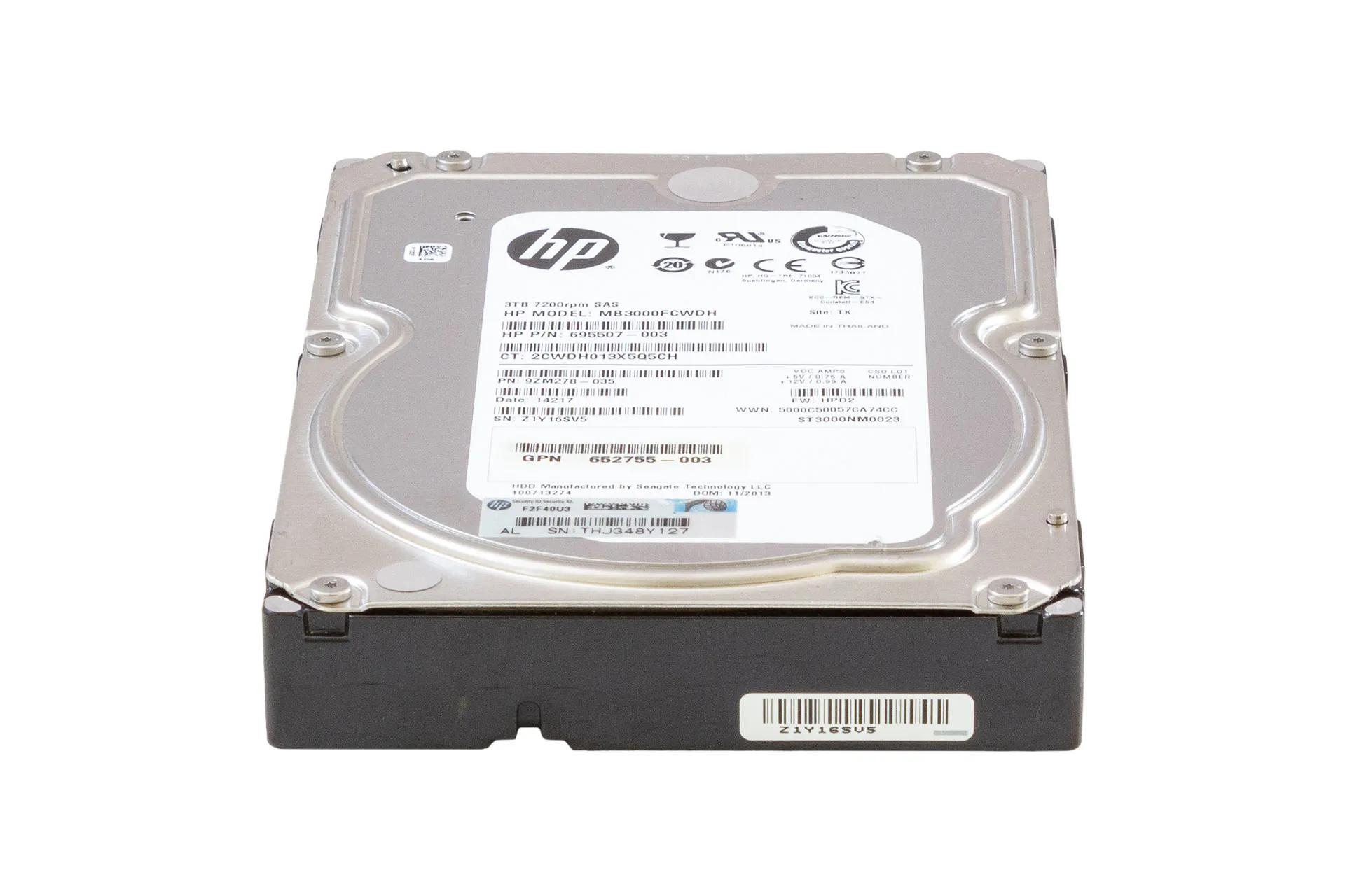 HPE HDD 3TB 6G SAS 7.2k 3.5" LFF Festplatte, ST3000NM0023, ohne Carrier
