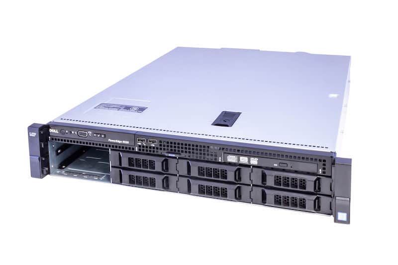 DELL R530, 2x E5-2683v3@2.0GHz, 14-Core, 64GB PC4-2133P (2x32), 8xLFF, Perc H330, DVD-RW, 2x750W