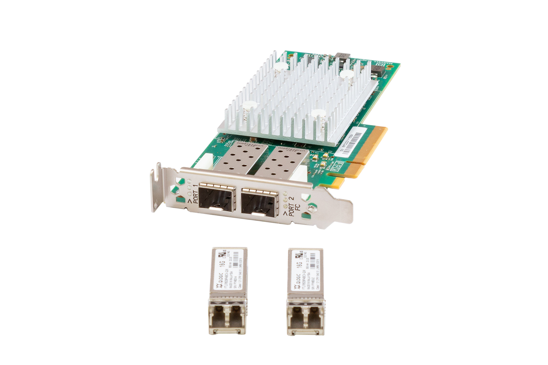 DELL FC-HBA QLE2692 16GB DP LP, inkl. 2x GBIC DELL FC-HBA QLE2692 16GB DP LP, inkl. 2x GBIC