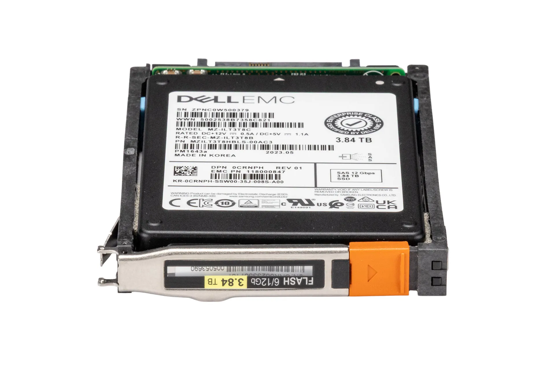 EMC 3.84TB 12G SAS SSD, 2.5 Zoll SFF Storage Festplatte für Unity, 520b